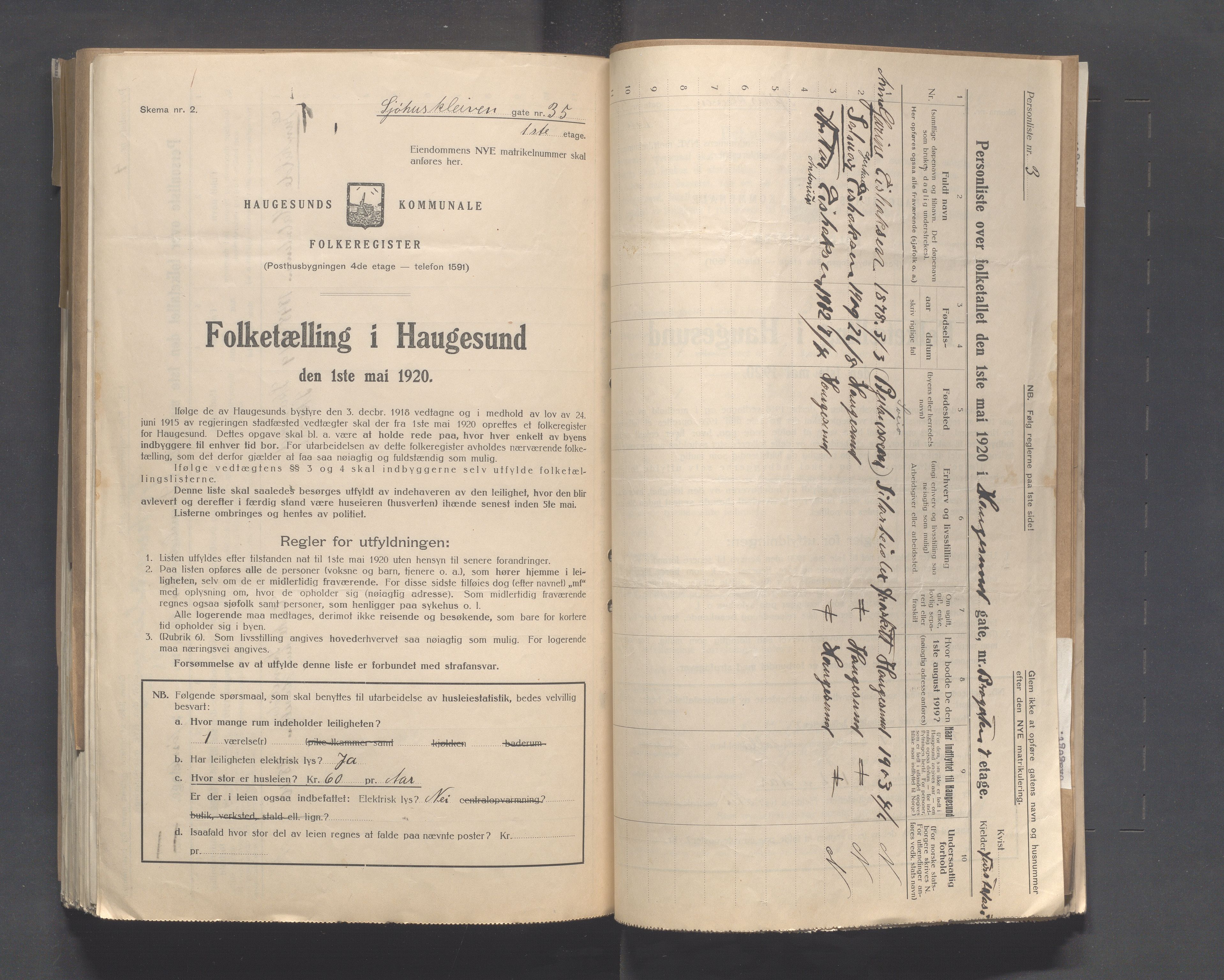 IKAR, Local census 1.5.1920 for Haugesund, 1920, p. 6297
