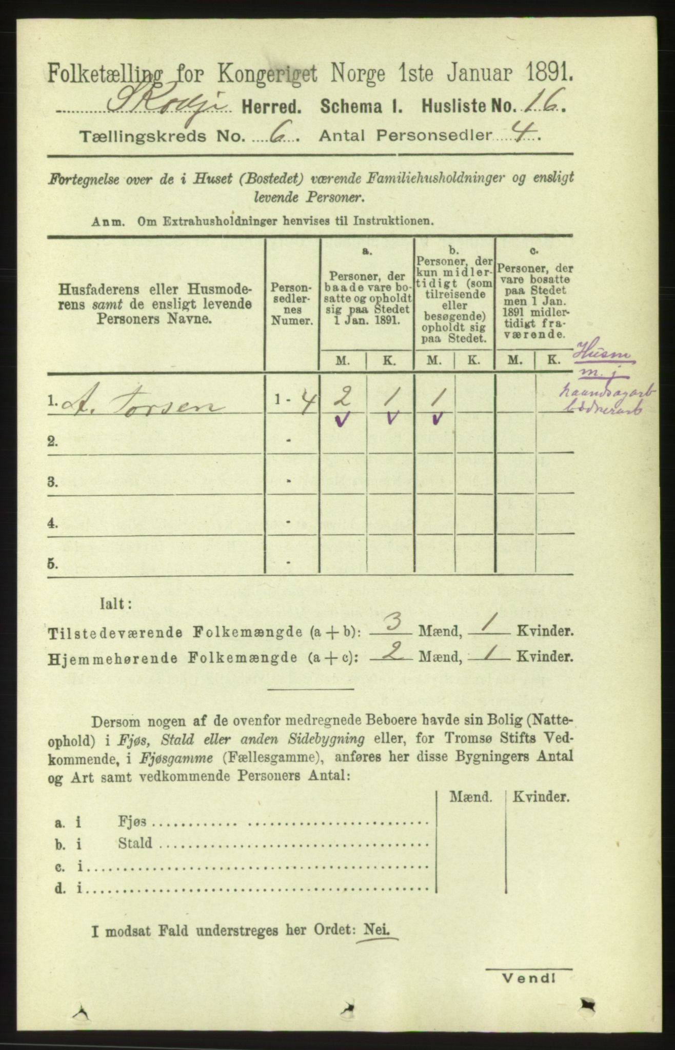 RA, 1891 census for 1529 Skodje, 1891, p. 1241