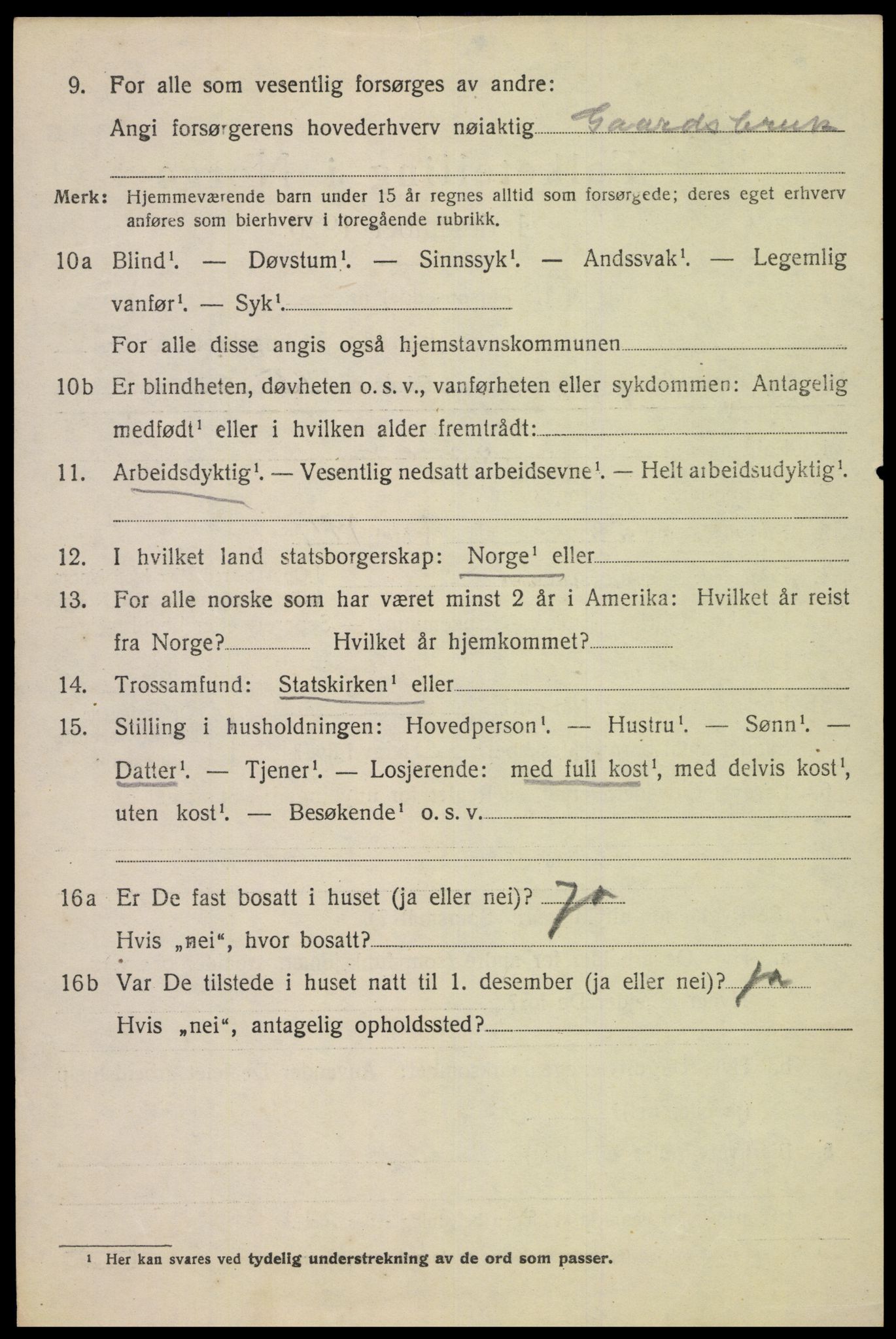 SAK, 1920 census for Kvinesdal, 1920, p. 3156