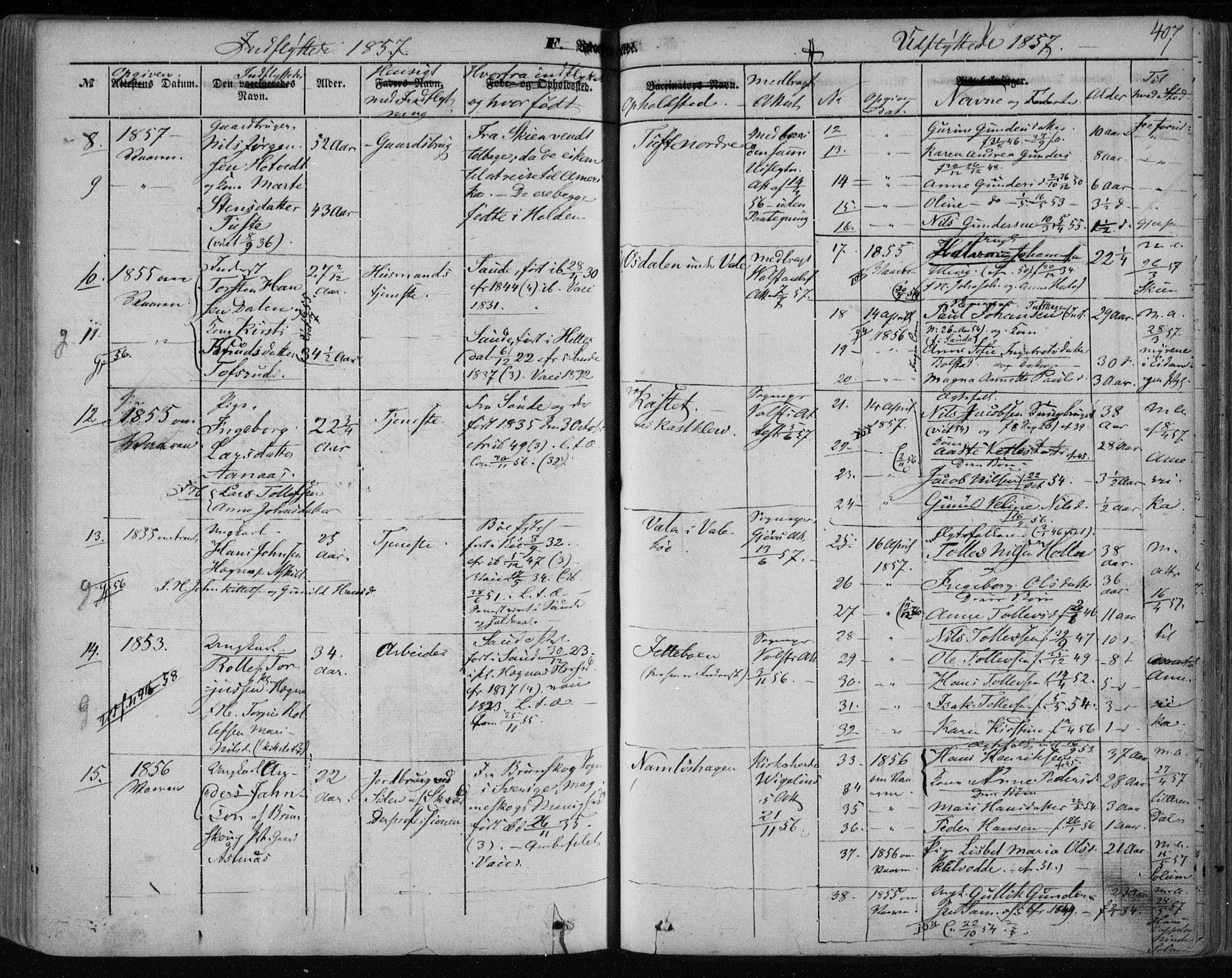 Holla kirkebøker, AV/SAKO-A-272/F/Fa/L0005: Parish register (official) no. 5, 1849-1860, p. 407