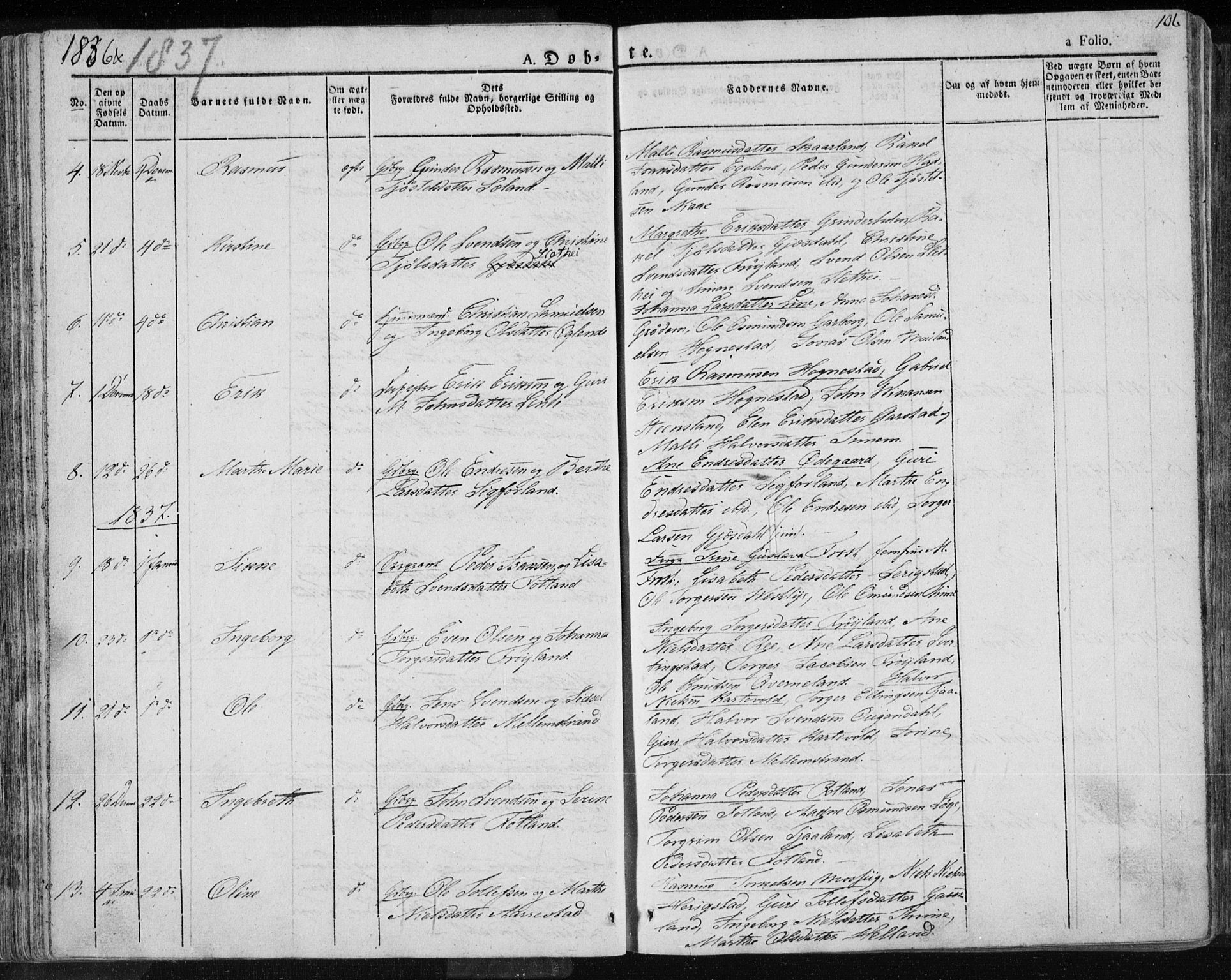 Lye sokneprestkontor, AV/SAST-A-101794/001/30BA/L0004: Parish register (official) no. A 4, 1826-1841, p. 106