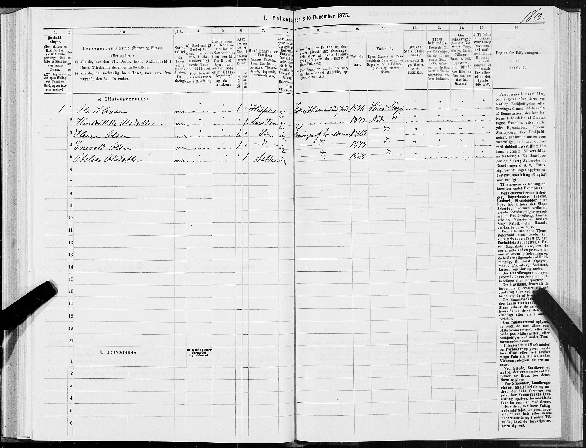 SAT, 1875 census for 1834P Lurøy, 1875, p. 3180