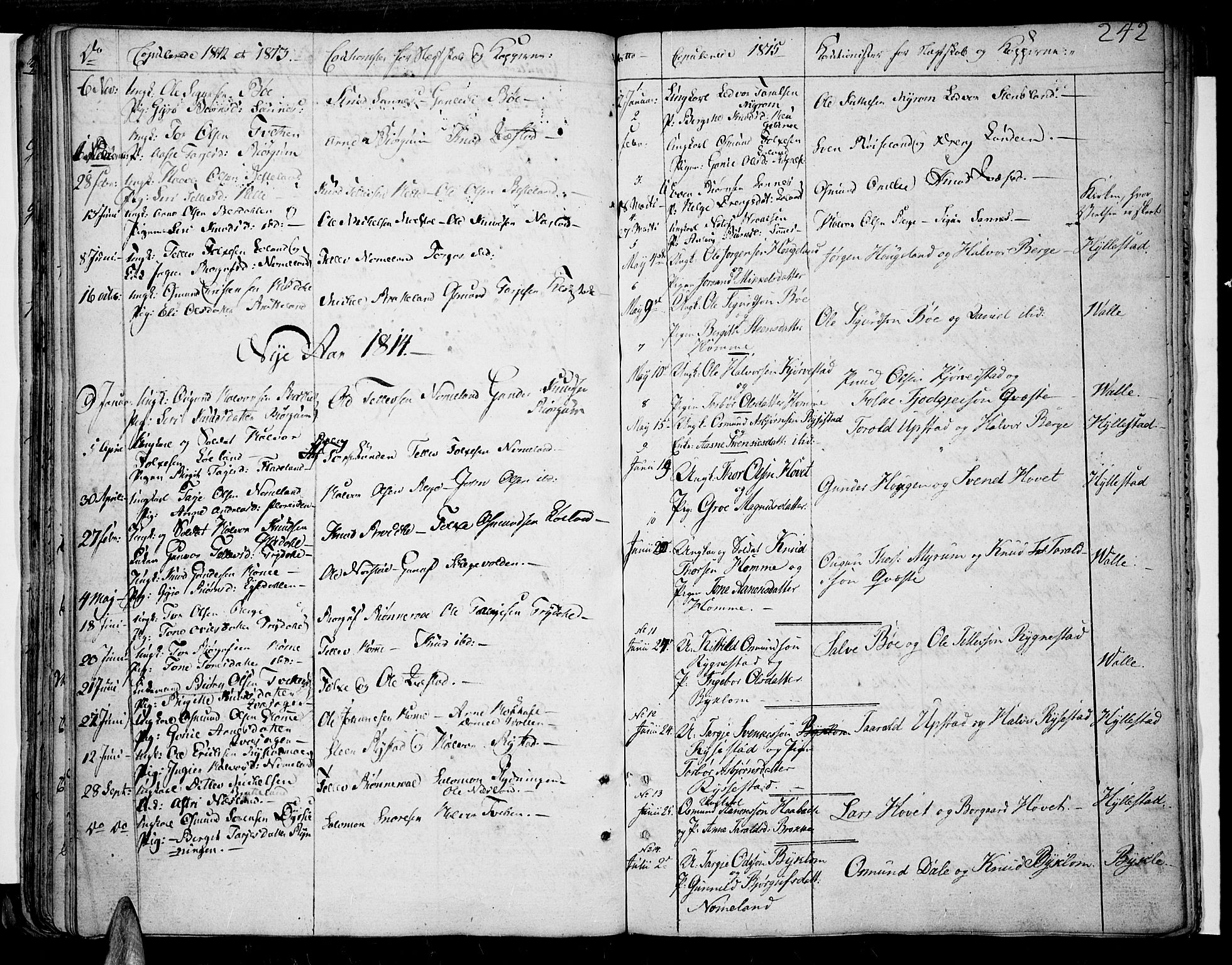 Valle sokneprestkontor, SAK/1111-0044/F/Fa/Fac/L0004: Parish register (official) no. A 4, 1790-1816, p. 242