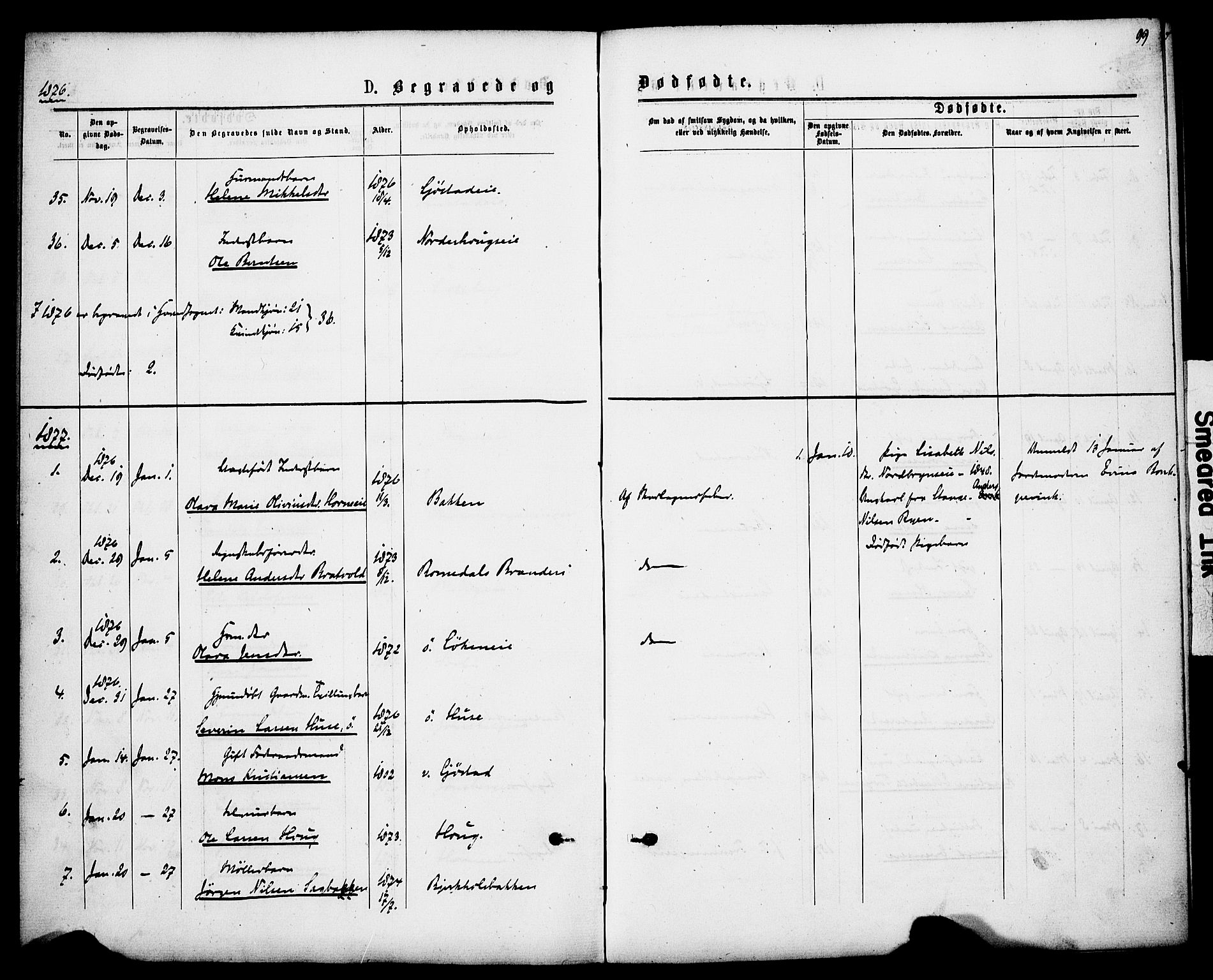 Romedal prestekontor, SAH/PREST-004/K/L0007: Parish register (official) no. 7, 1875-1879, p. 99