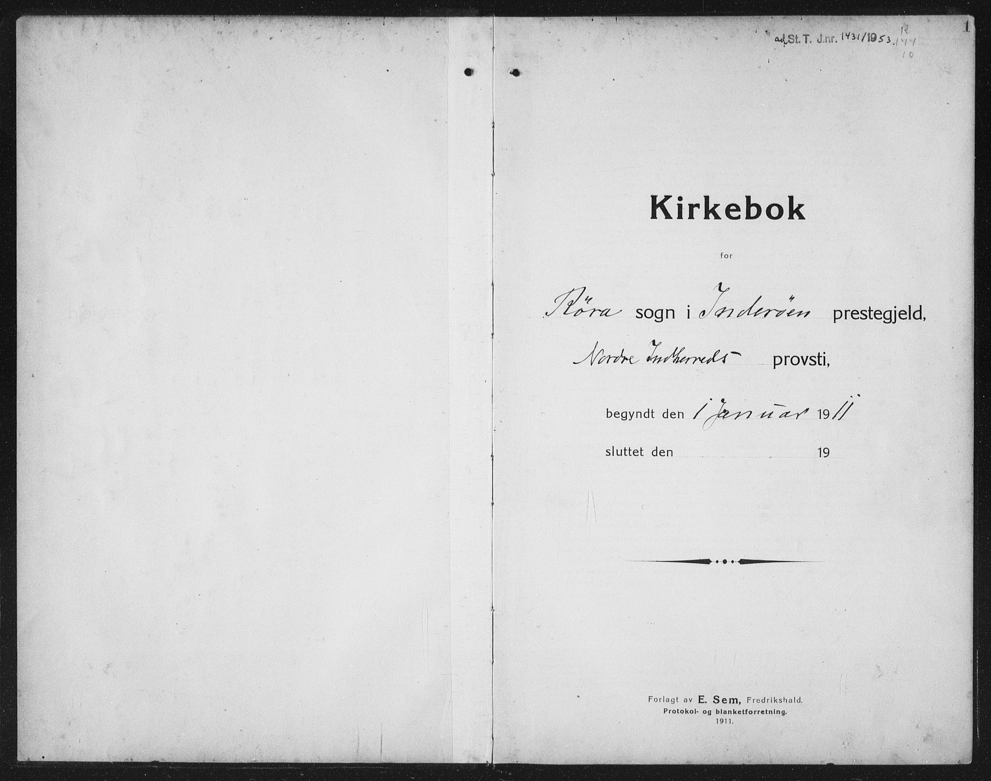 Ministerialprotokoller, klokkerbøker og fødselsregistre - Nord-Trøndelag, SAT/A-1458/731/L0312: Parish register (copy) no. 731C03, 1911-1935, p. 1