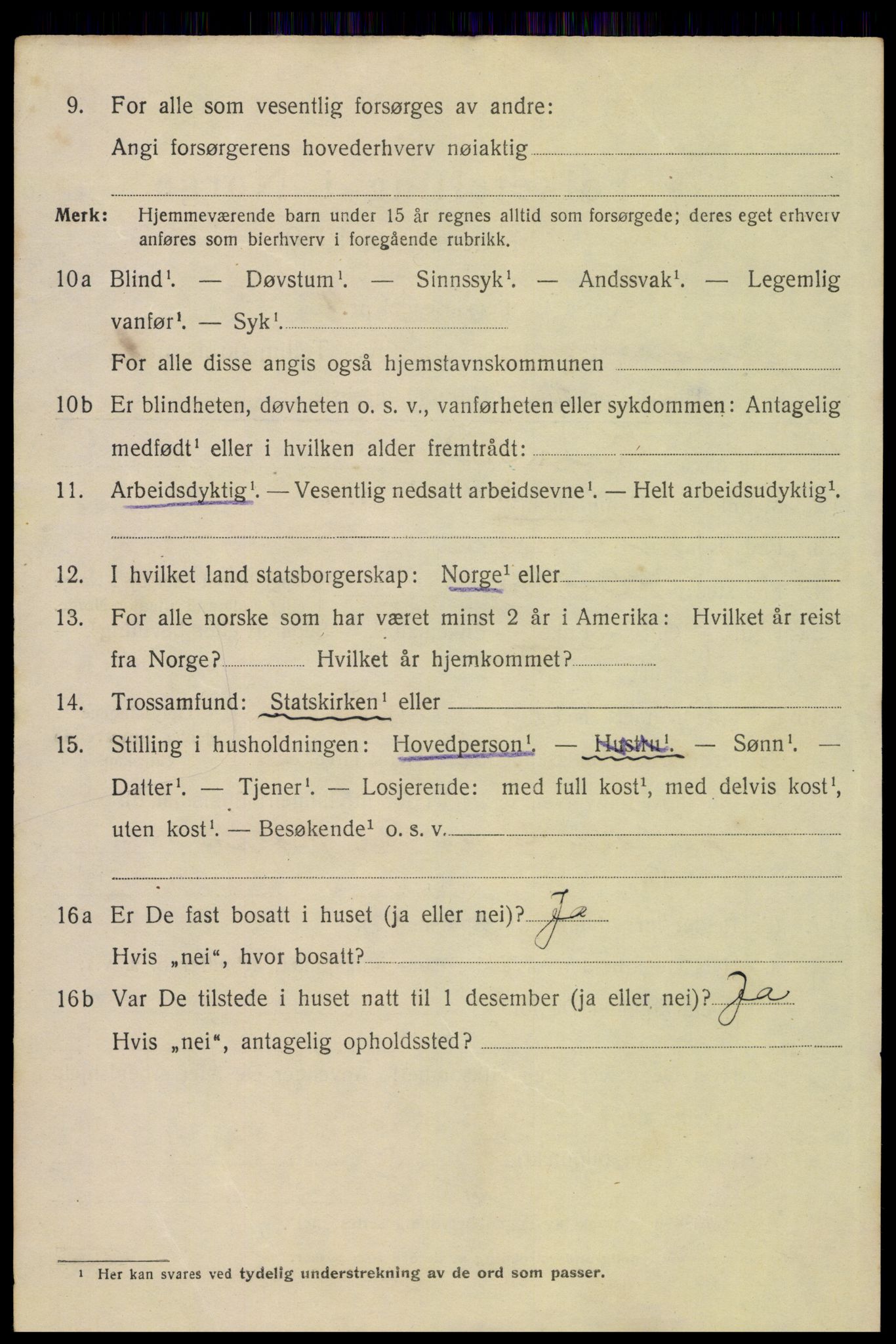 SAH, 1920 census for Lillehammer, 1920, p. 3735