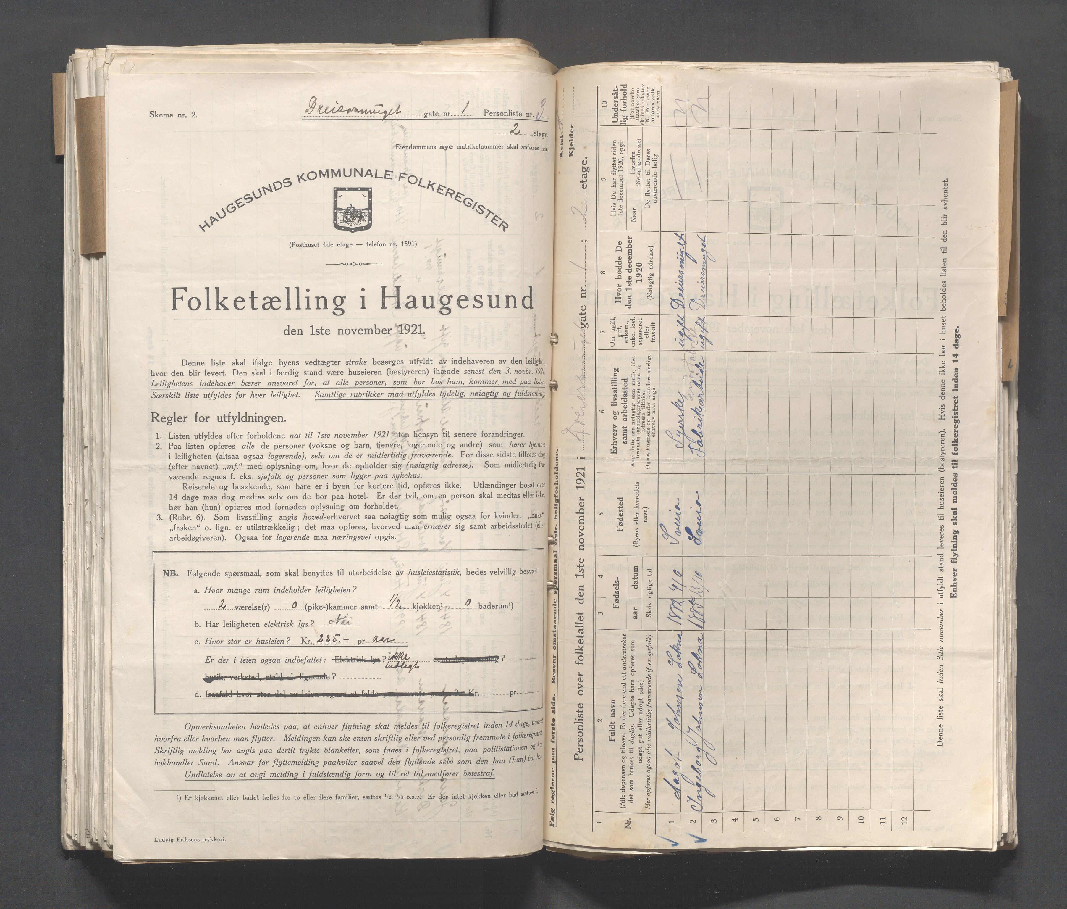 IKAR, Local census 1.11.1921 for Haugesund, 1921, p. 649