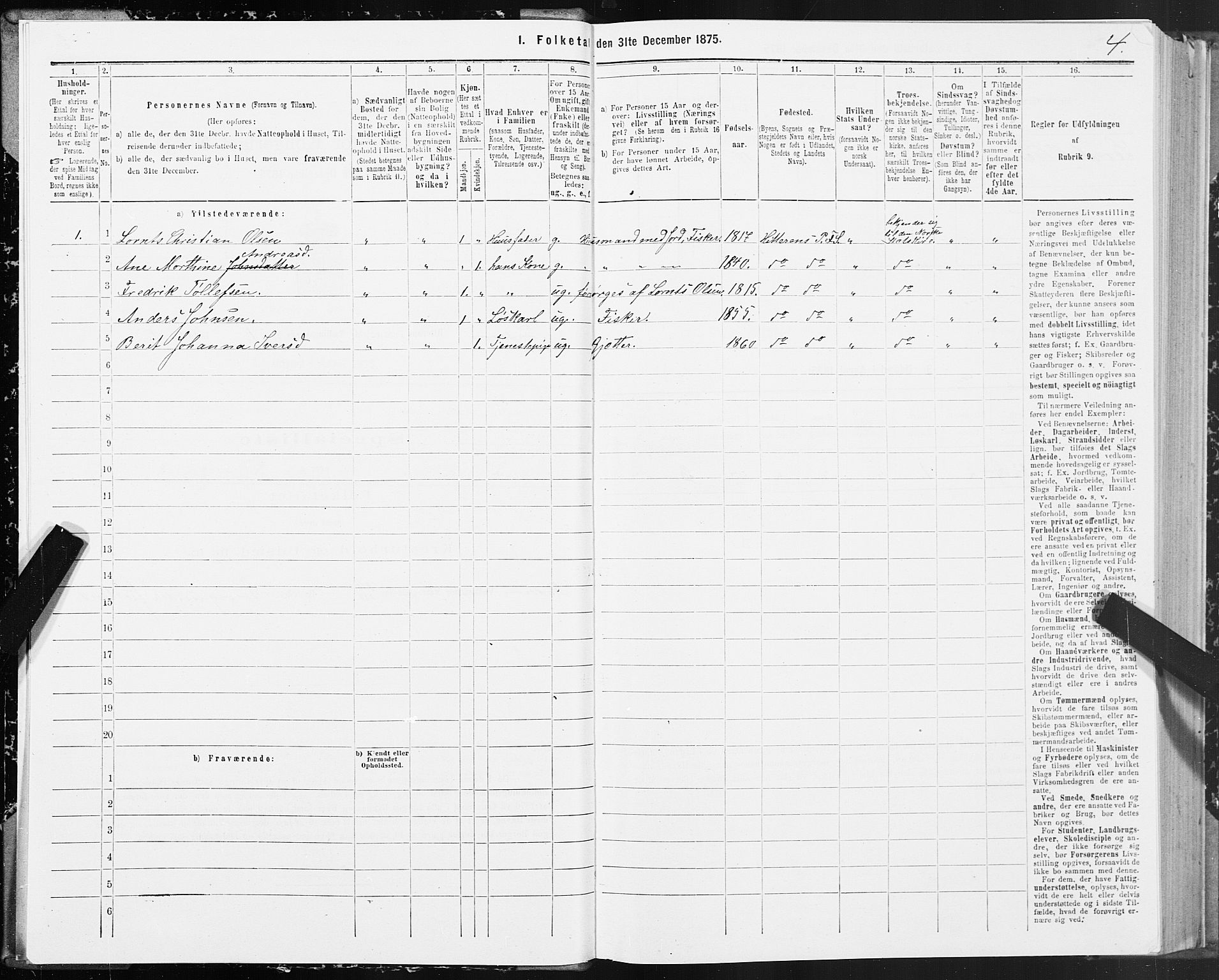 SAT, 1875 census for 1617P Hitra, 1875, p. 1004