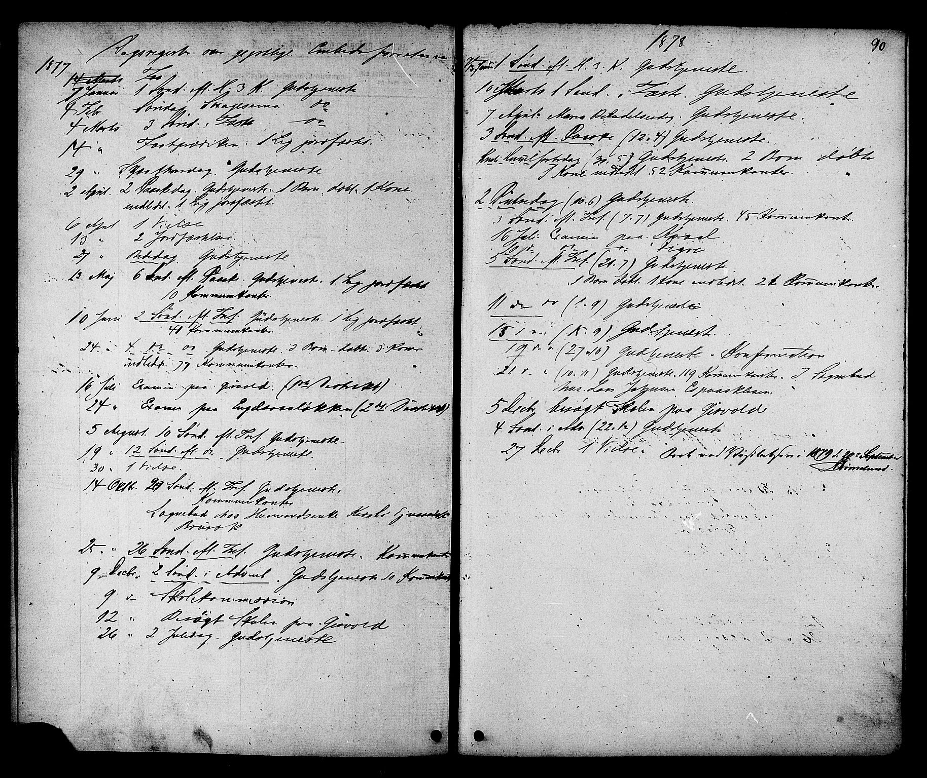 Ministerialprotokoller, klokkerbøker og fødselsregistre - Sør-Trøndelag, SAT/A-1456/608/L0334: Parish register (official) no. 608A03, 1877-1886, p. 90