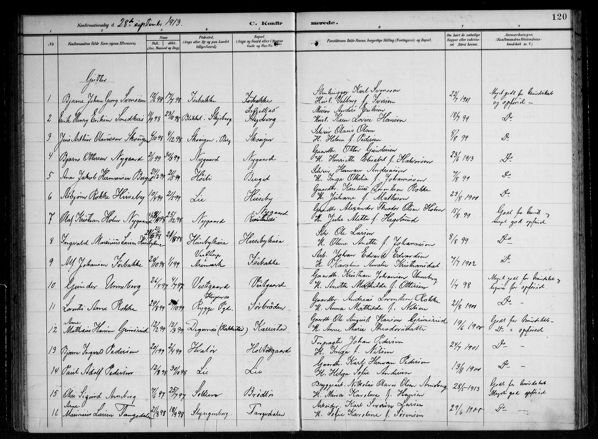 Berg prestekontor Kirkebøker, AV/SAO-A-10902/F/Fa/L0008: Parish register (official) no. I 8, 1902-1920, p. 120