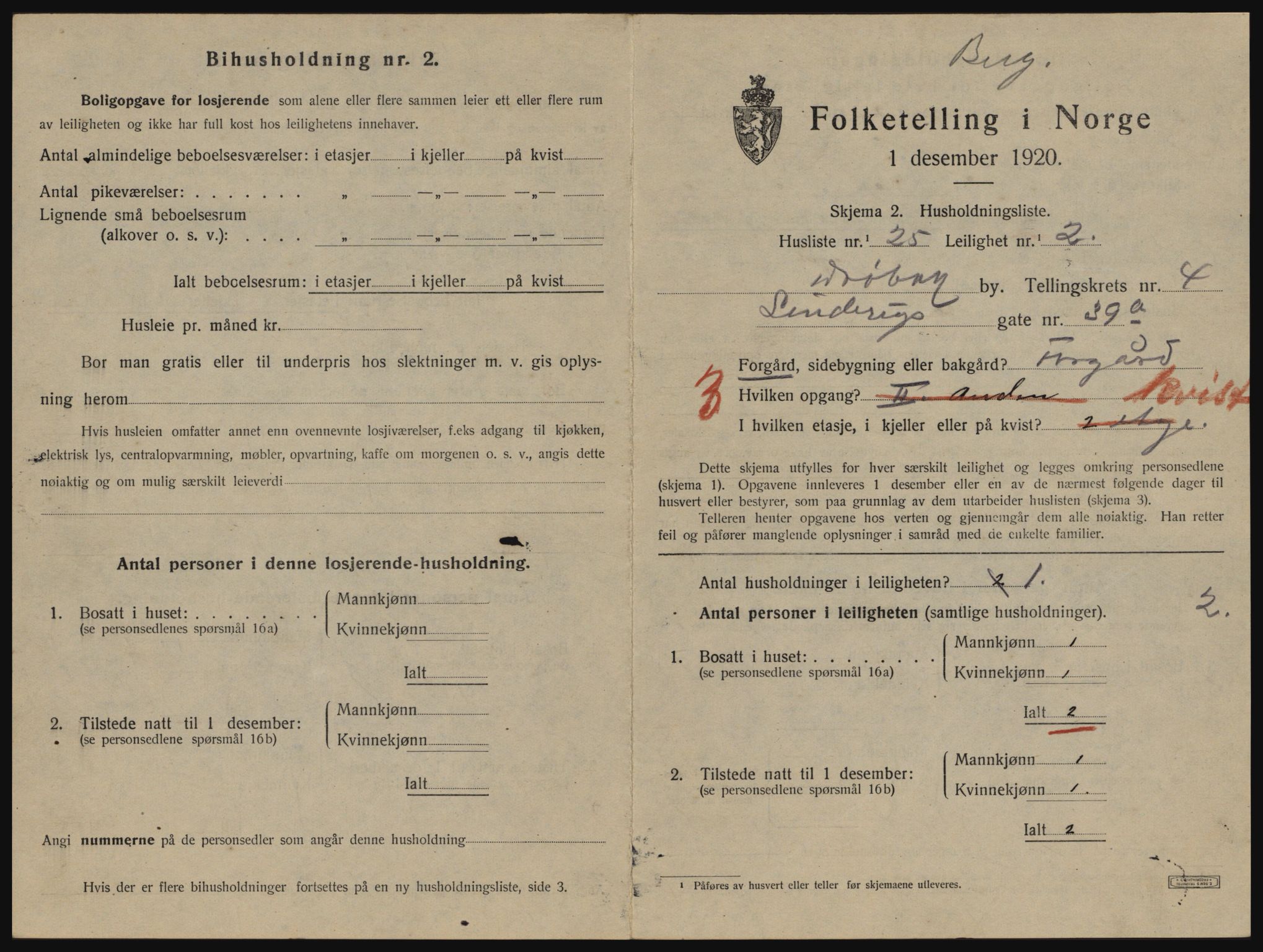 SAO, 1920 census for Drøbak, 1920, p. 1371