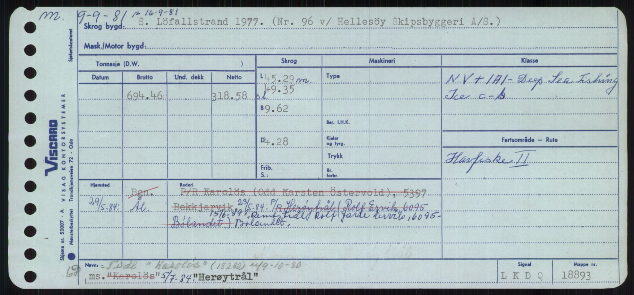 Sjøfartsdirektoratet med forløpere, Skipsmålingen, RA/S-1627/H/Ha/L0002/0002: Fartøy, Eik-Hill / Fartøy, G-Hill, p. 885