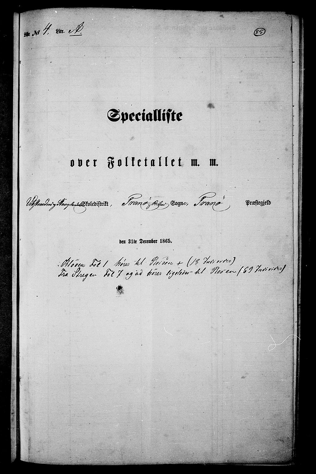 RA, 1865 census for Tranøy, 1865, p. 75