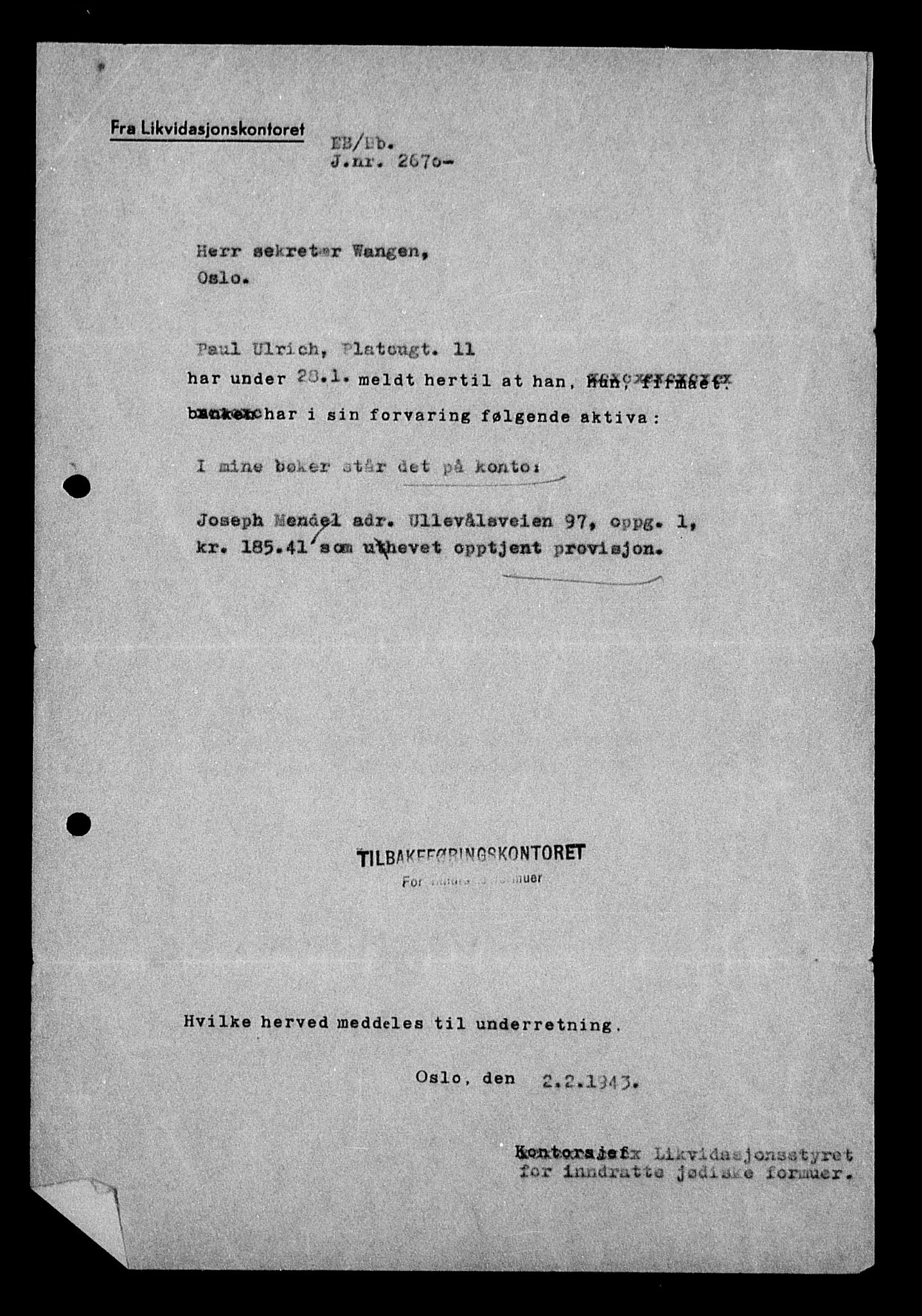 Justisdepartementet, Tilbakeføringskontoret for inndratte formuer, AV/RA-S-1564/H/Hc/Hcc/L0963: --, 1945-1947, p. 757