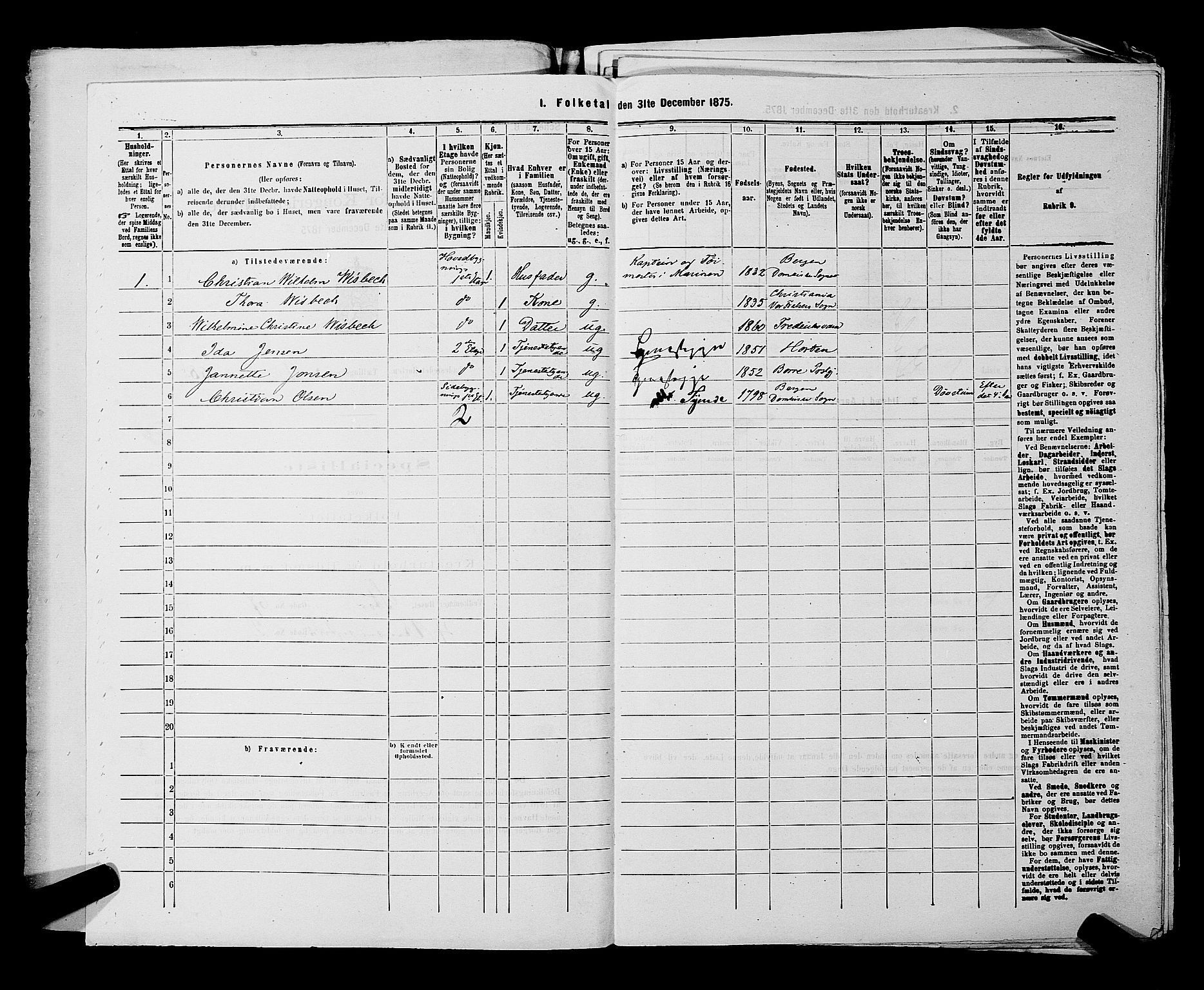 SAKO, 1875 census for 0703P Horten, 1875, p. 809