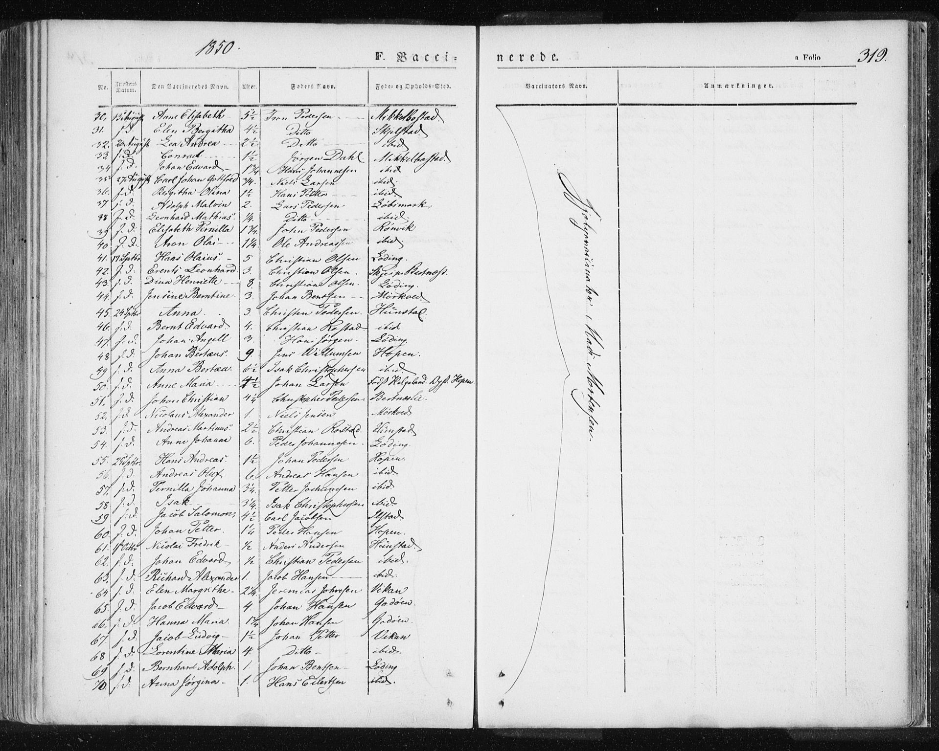 Ministerialprotokoller, klokkerbøker og fødselsregistre - Nordland, SAT/A-1459/801/L0007: Parish register (official) no. 801A07, 1845-1863, p. 319