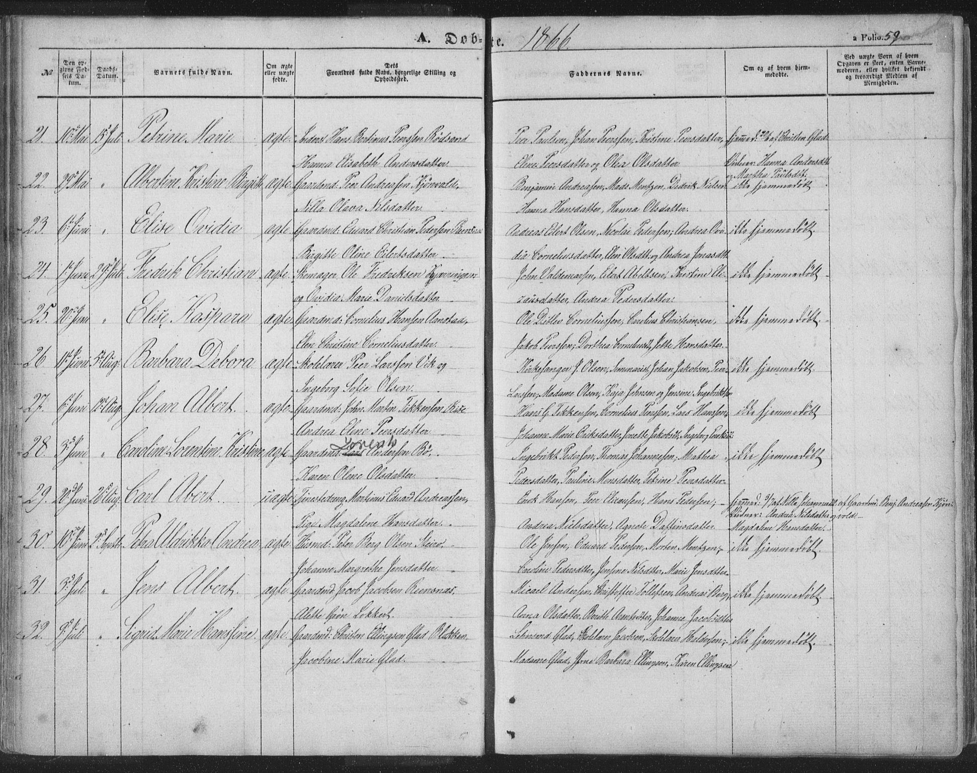 Ministerialprotokoller, klokkerbøker og fødselsregistre - Nordland, AV/SAT-A-1459/895/L1369: Parish register (official) no. 895A04, 1852-1872, p. 59