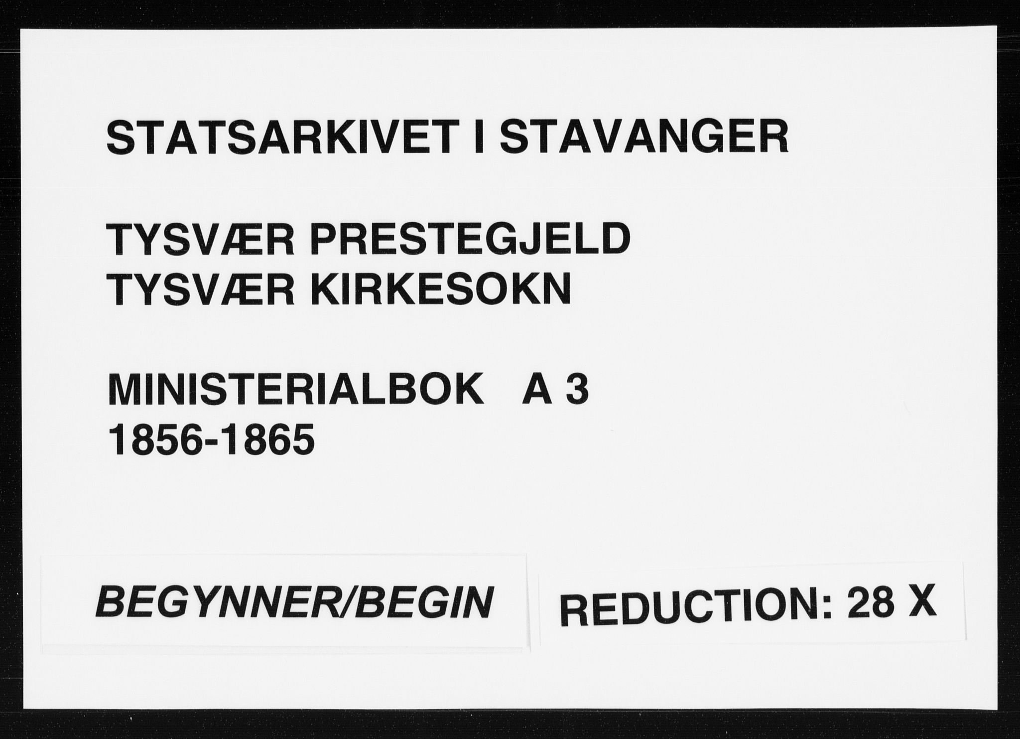 Tysvær sokneprestkontor, SAST/A -101864/H/Ha/Haa/L0003: Parish register (official) no. A 3, 1856-1865