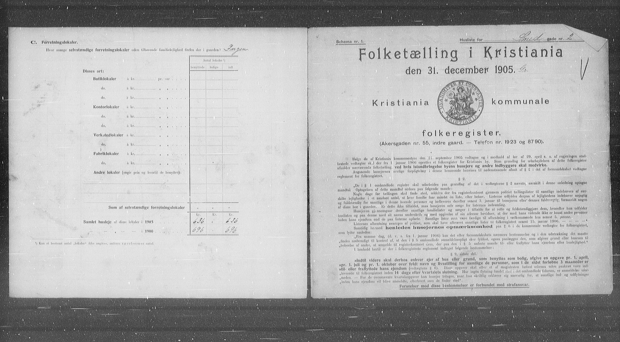 OBA, Municipal Census 1905 for Kristiania, 1905, p. 50385