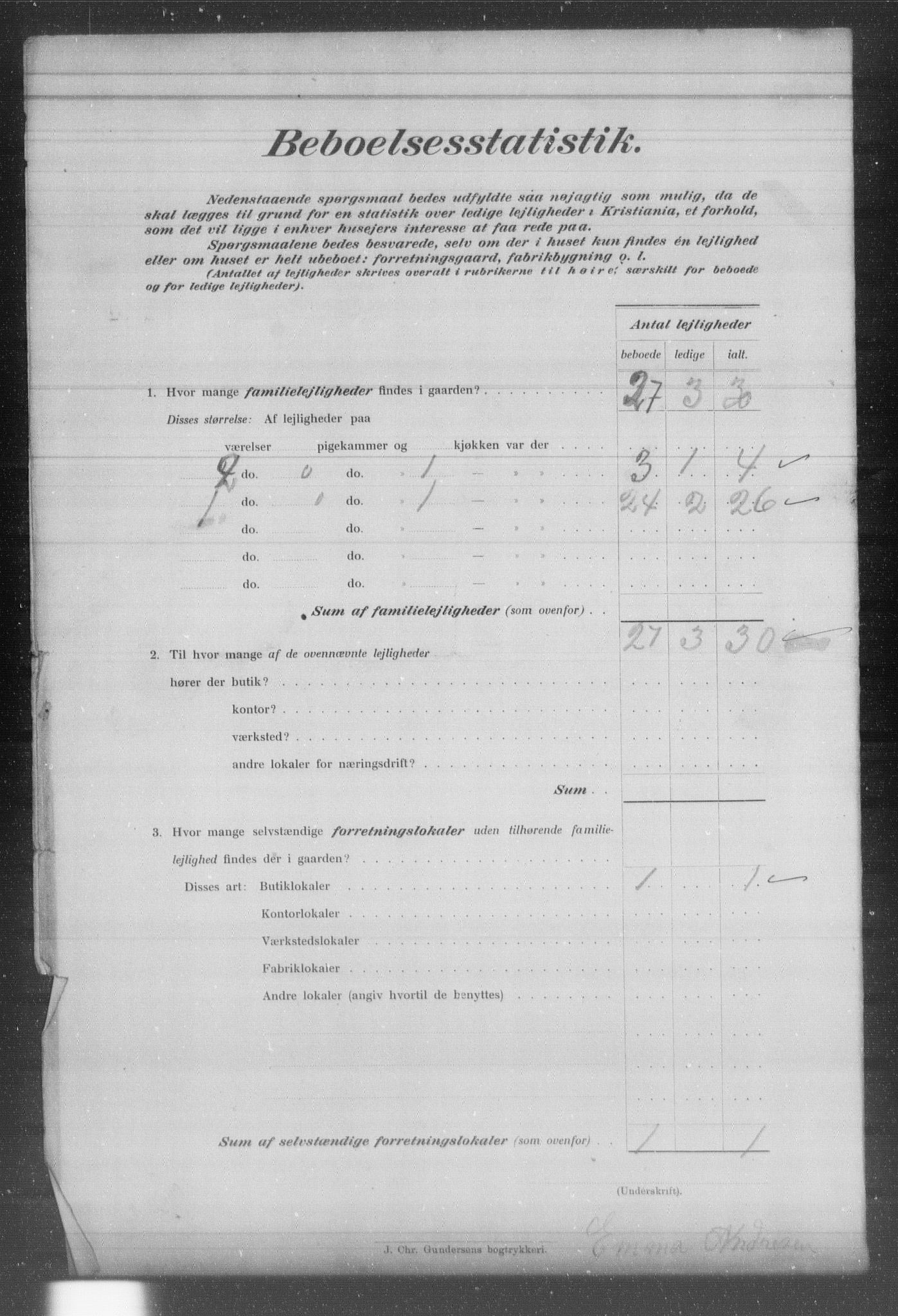 OBA, Municipal Census 1903 for Kristiania, 1903, p. 3284