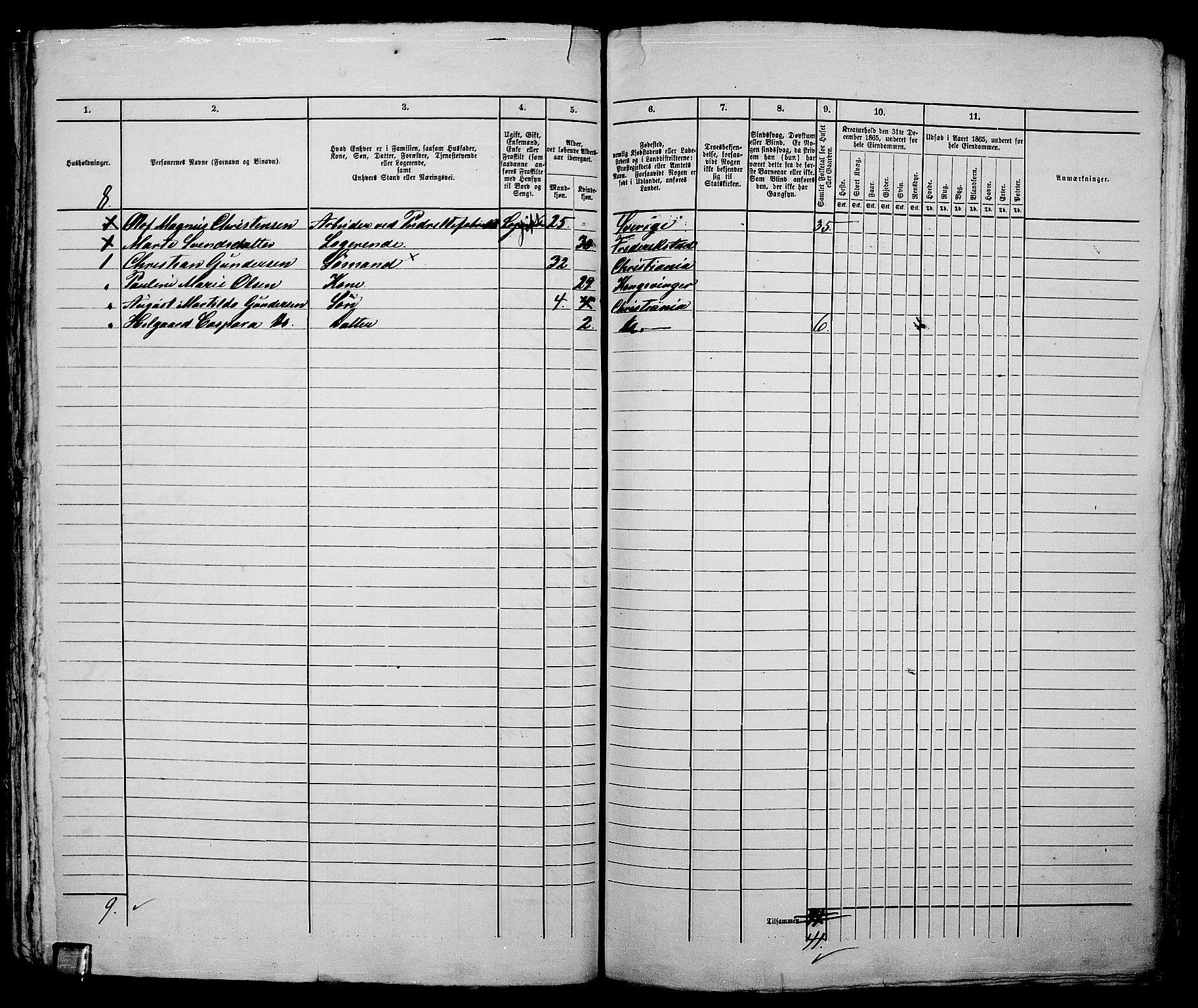 RA, 1865 census for Kristiania, 1865, p. 3326