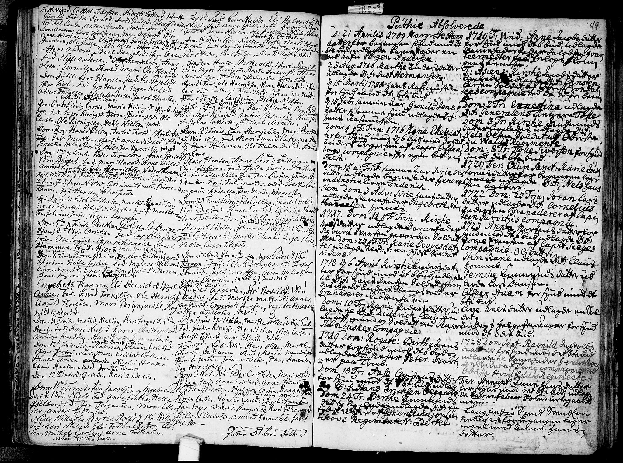 Råde prestekontor kirkebøker, AV/SAO-A-2009/F/Fa/L0001: Parish register (official) no. 1, 1707-1762, p. 49
