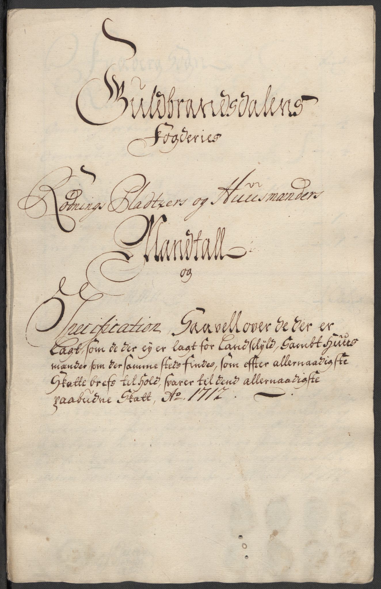 Rentekammeret inntil 1814, Reviderte regnskaper, Fogderegnskap, RA/EA-4092/R17/L1181: Fogderegnskap Gudbrandsdal, 1712, p. 49