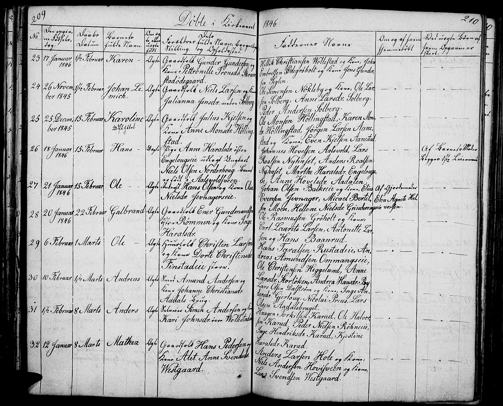 Løten prestekontor, AV/SAH-PREST-022/L/La/L0002: Parish register (copy) no. 2, 1832-1850, p. 209-210