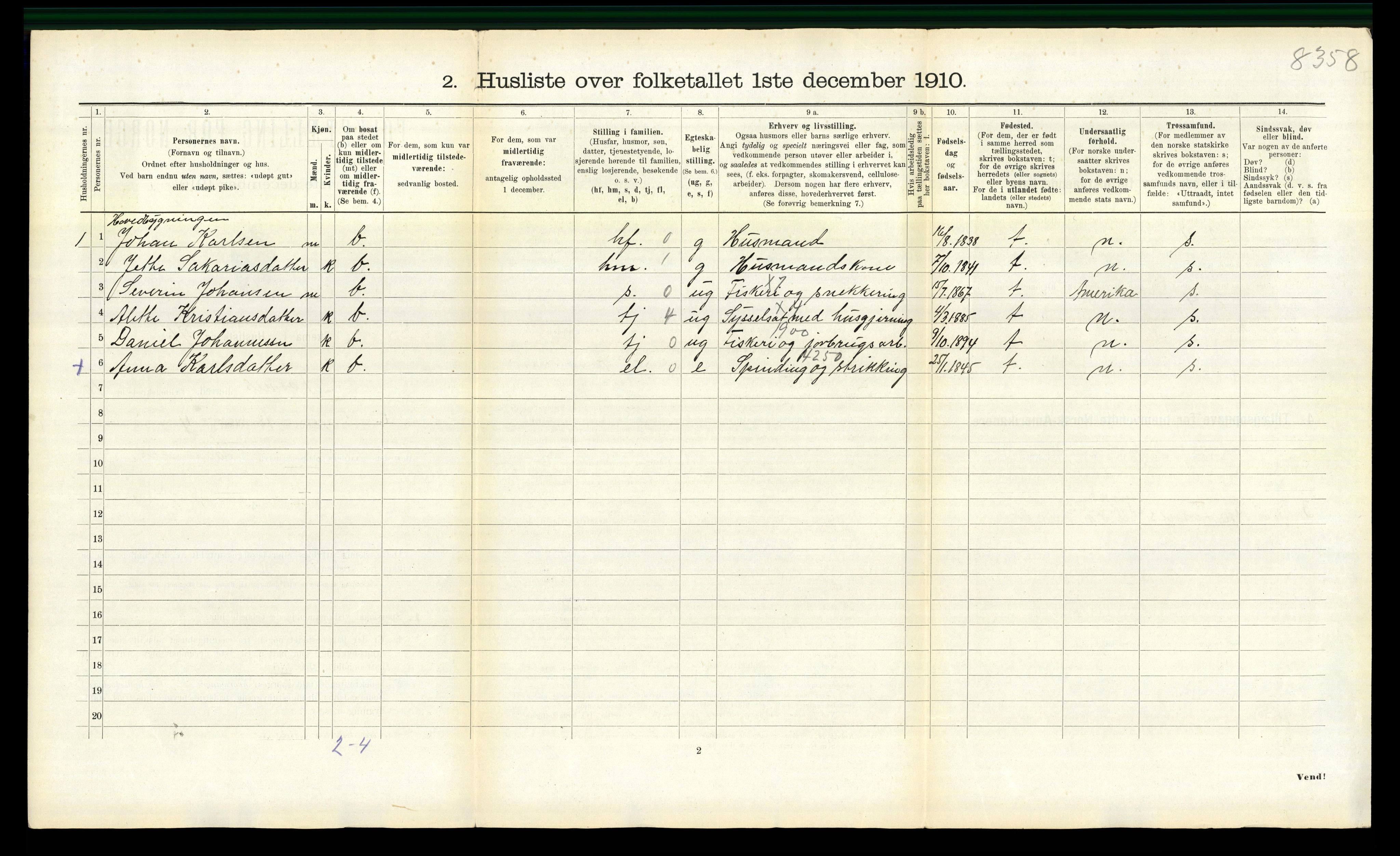 RA, 1910 census for Fosnes, 1910, p. 742