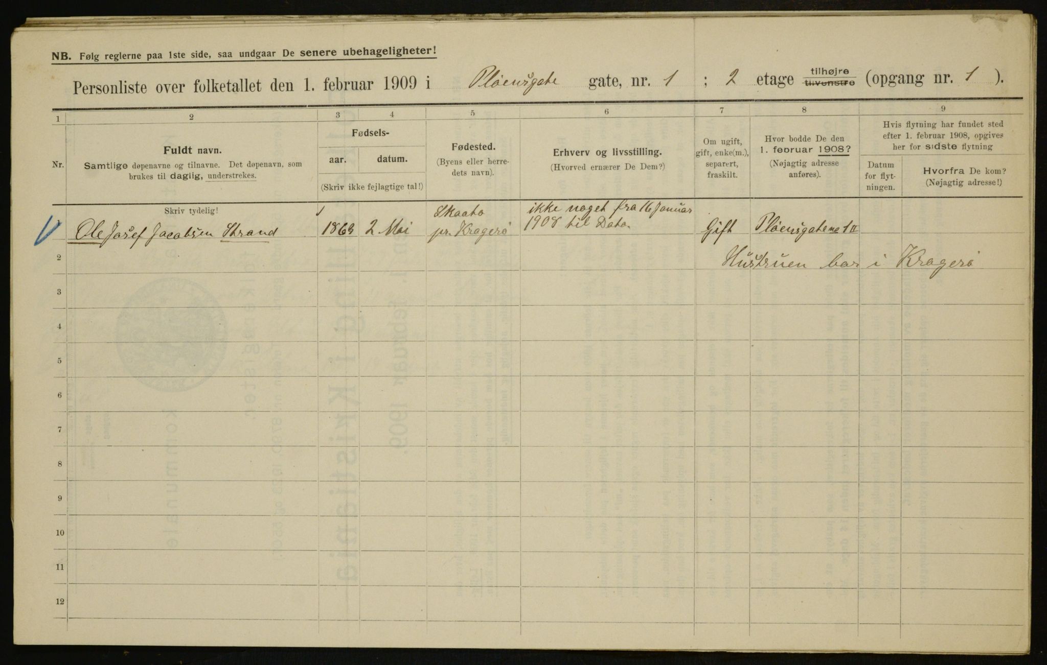 OBA, Municipal Census 1909 for Kristiania, 1909, p. 73230