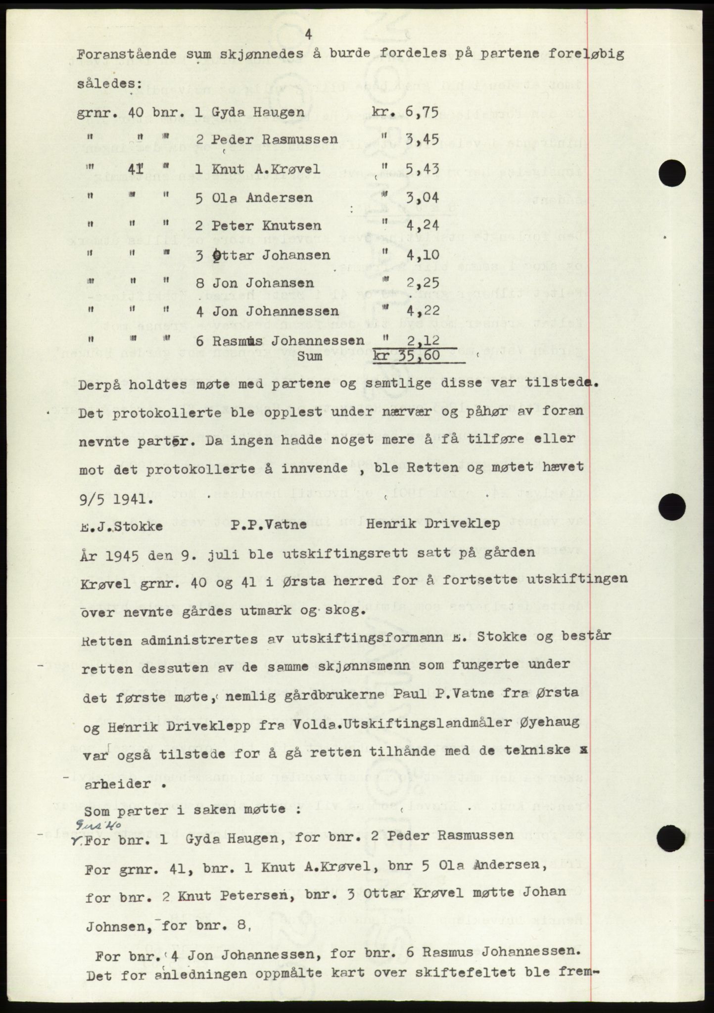 Søre Sunnmøre sorenskriveri, AV/SAT-A-4122/1/2/2C/L0081: Mortgage book no. 7A, 1947-1948, Diary no: : 1876/1947