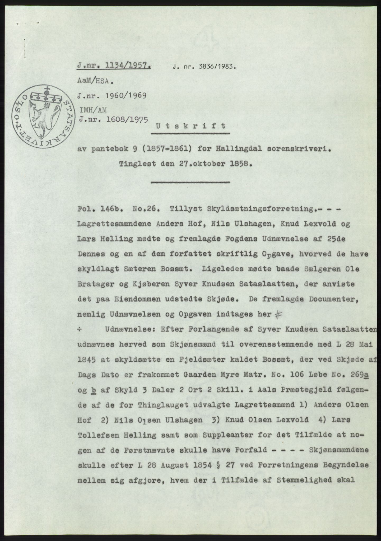 Statsarkivet i Kongsberg, SAKO/A-0001, 1957, p. 337