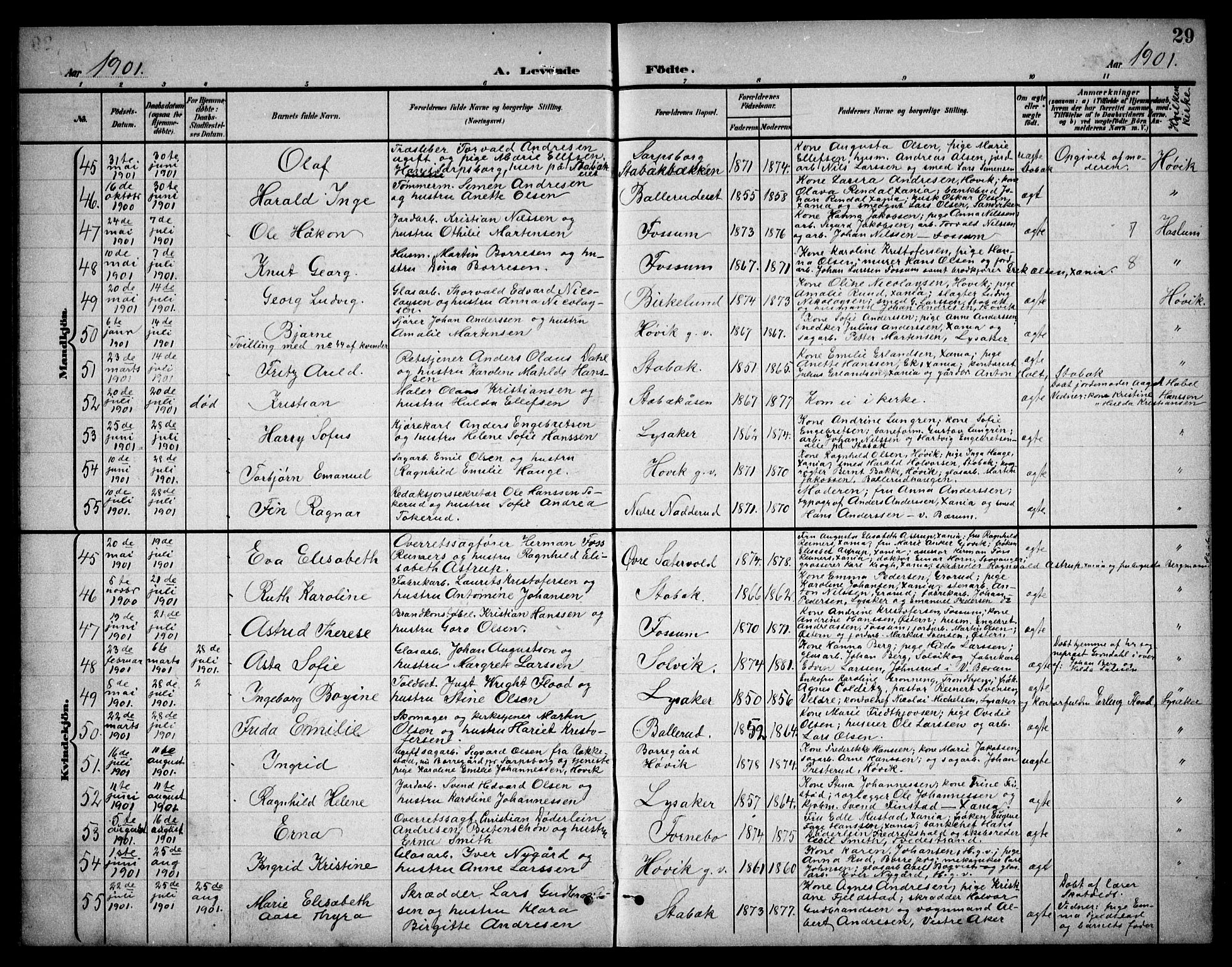 Østre Bærum prestekontor Kirkebøker, AV/SAO-A-10887/G/Ga/L0001: Parish register (copy) no. 1, 1898-1913, p. 29