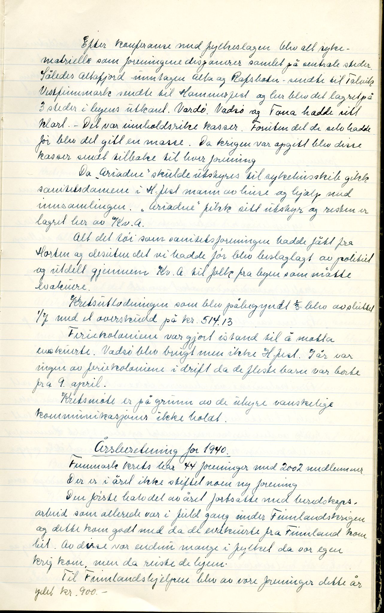 Norske Kvinners Sanitetsforening Finnmark , FMFB/A-1006/A/Aa/L0001: Forhandlingsprotokoll, 1935-1947, p. 36