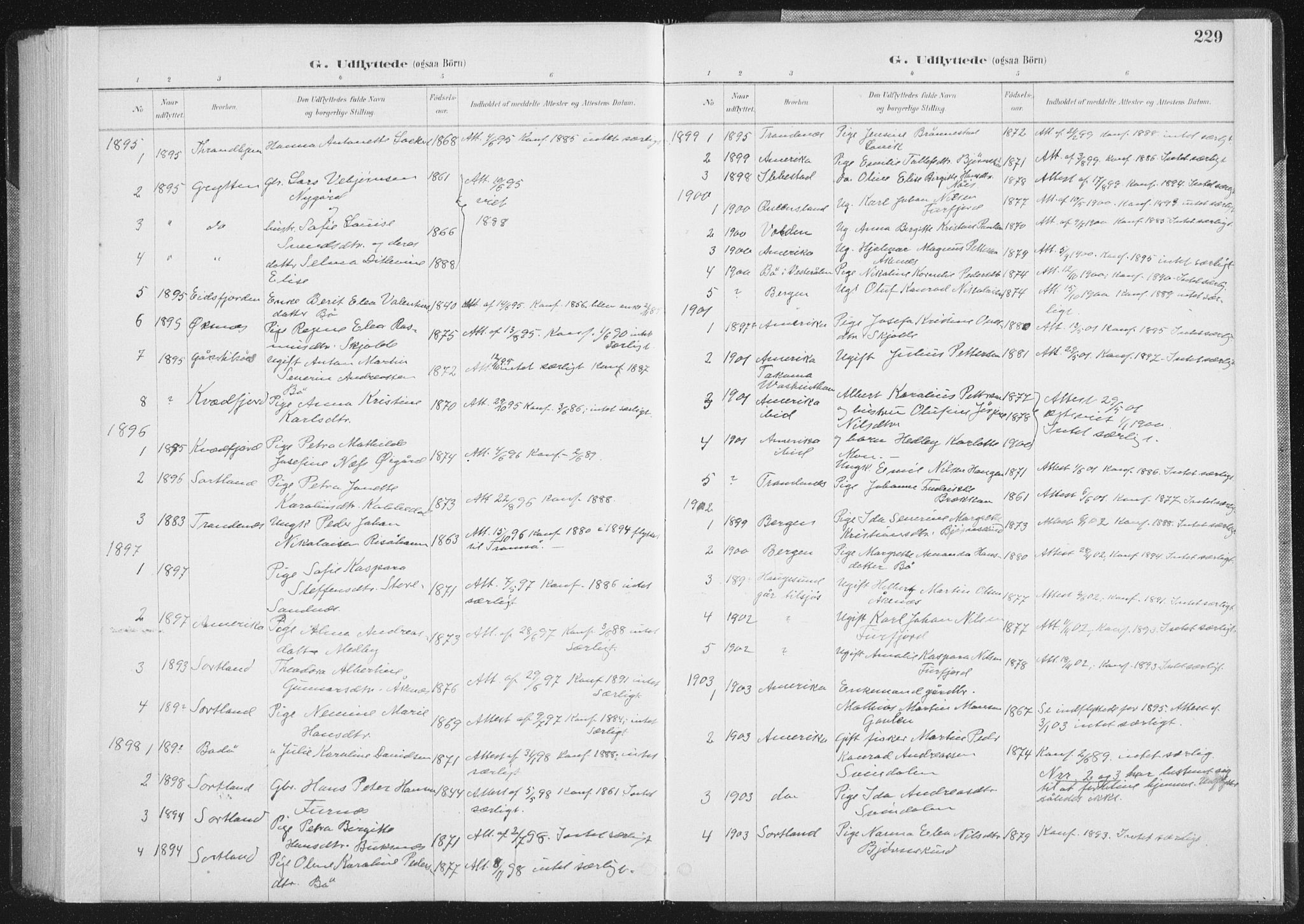 Ministerialprotokoller, klokkerbøker og fødselsregistre - Nordland, SAT/A-1459/898/L1422: Parish register (official) no. 898A02, 1887-1908, p. 229