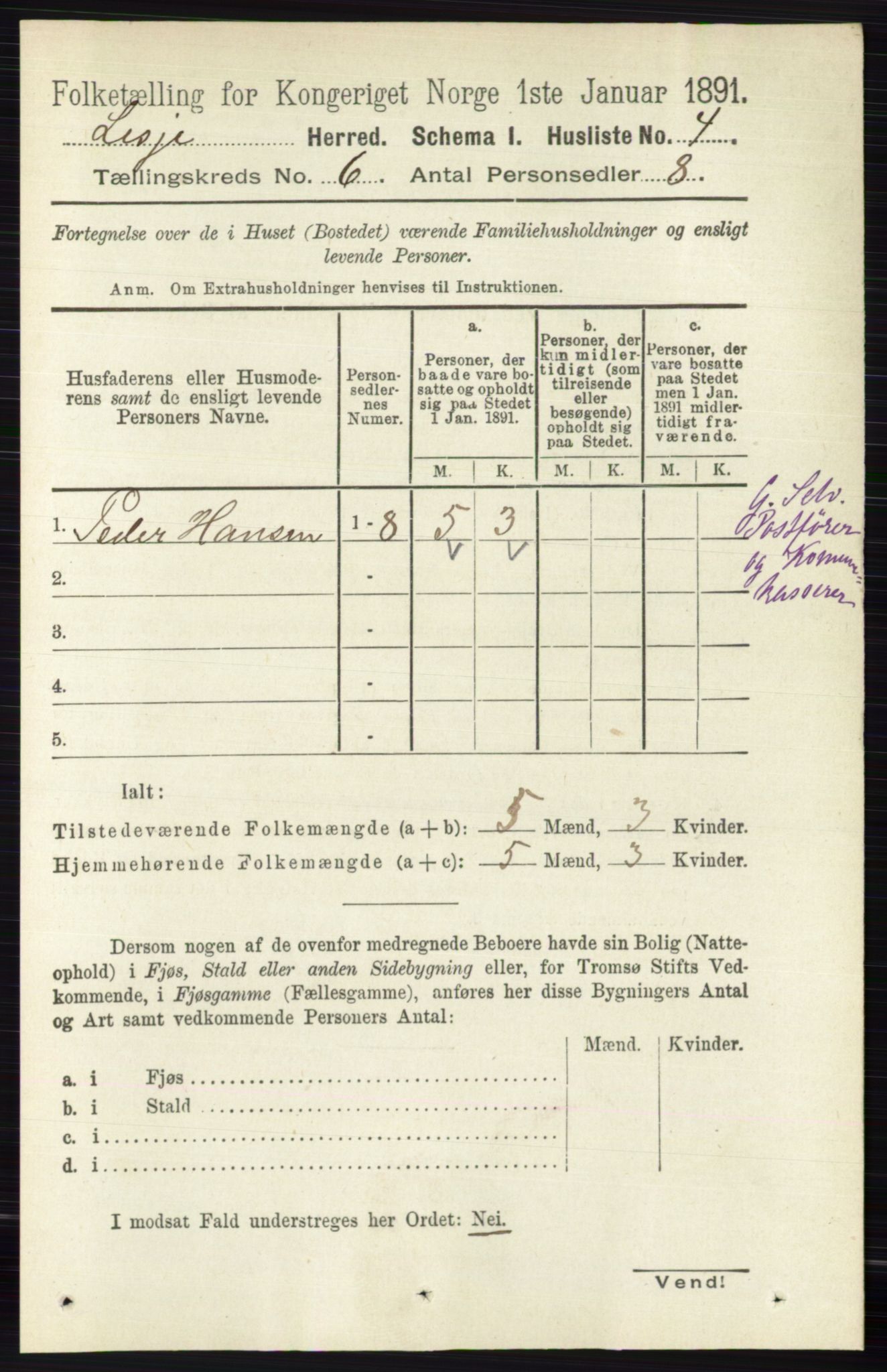 RA, 1891 census for 0512 Lesja, 1891, p. 2091