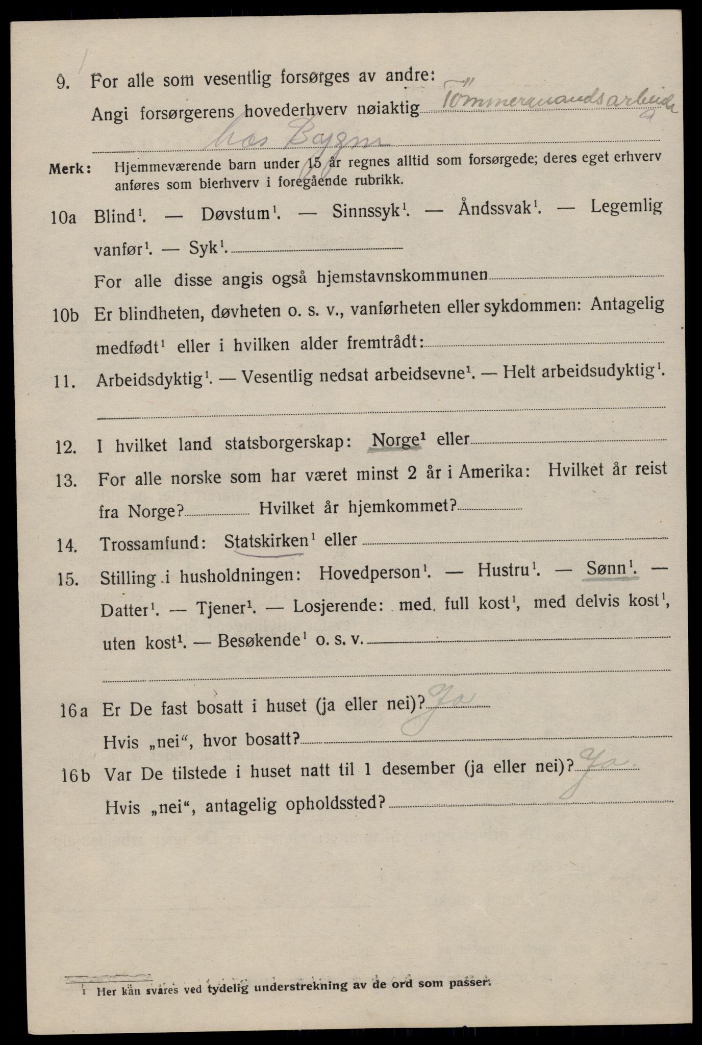 SAST, 1920 census for Stavanger, 1920, p. 92451