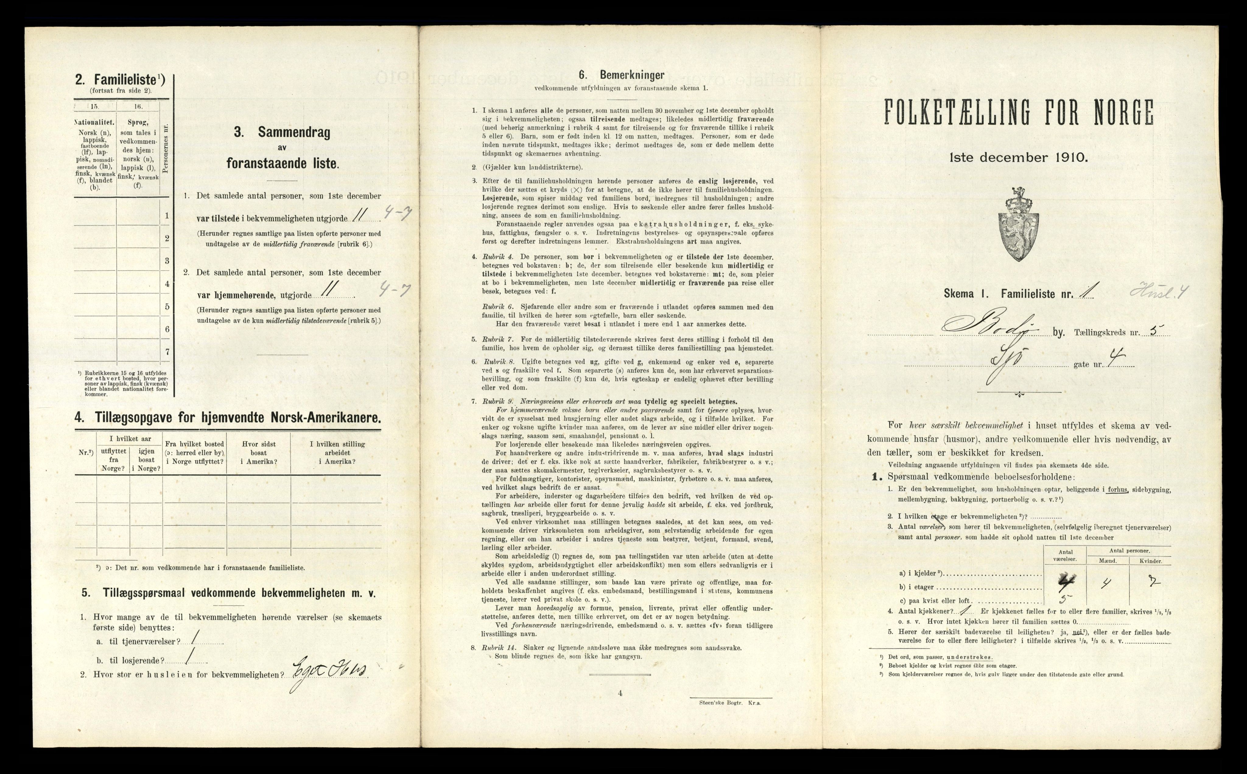RA, 1910 census for Bodø, 1910, p. 1327