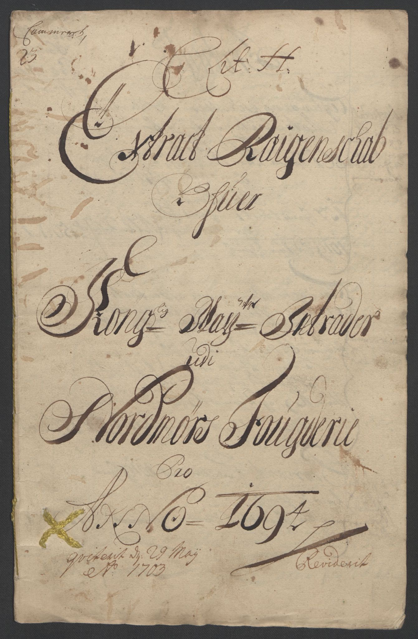 Rentekammeret inntil 1814, Reviderte regnskaper, Fogderegnskap, RA/EA-4092/R56/L3736: Fogderegnskap Nordmøre, 1694-1696, p. 3