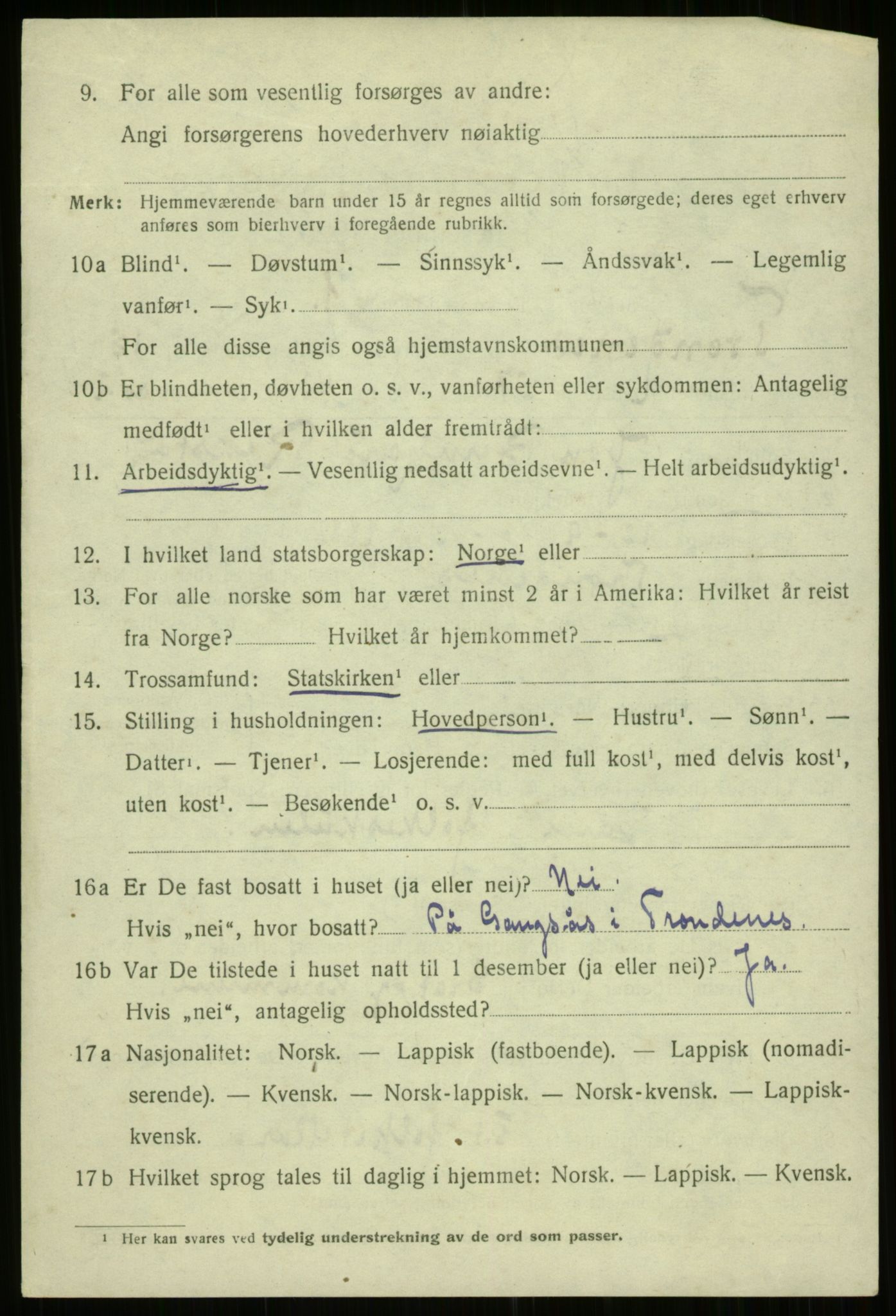 SATØ, 1920 census for Trondenes, 1920, p. 11162