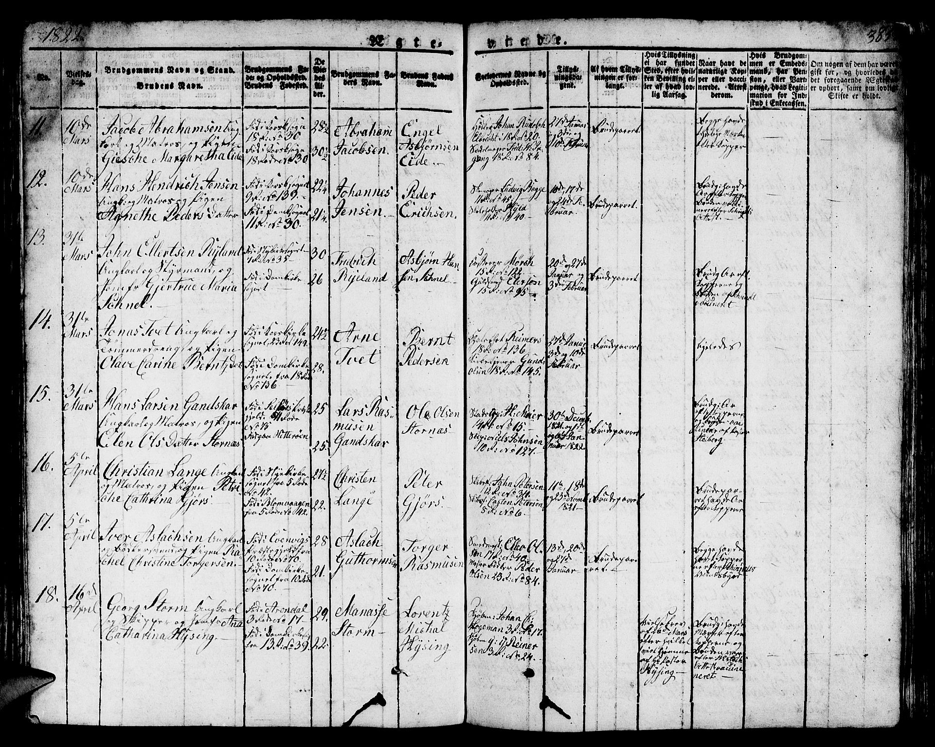 Domkirken sokneprestembete, AV/SAB-A-74801/H/Hab/L0002: Parish register (copy) no. A 2, 1821-1839, p. 385