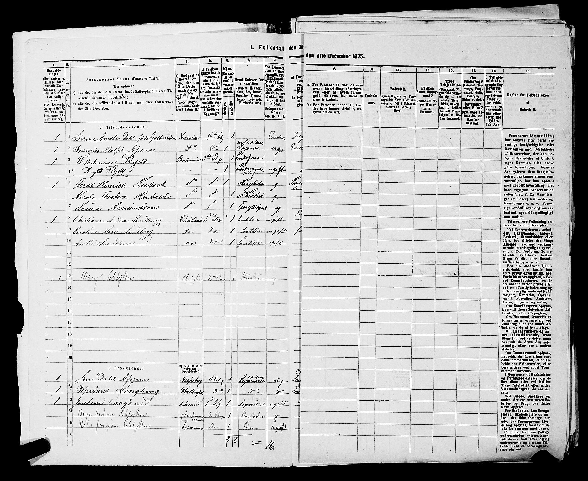 RA, 1875 census for 0301 Kristiania, 1875, p. 3198