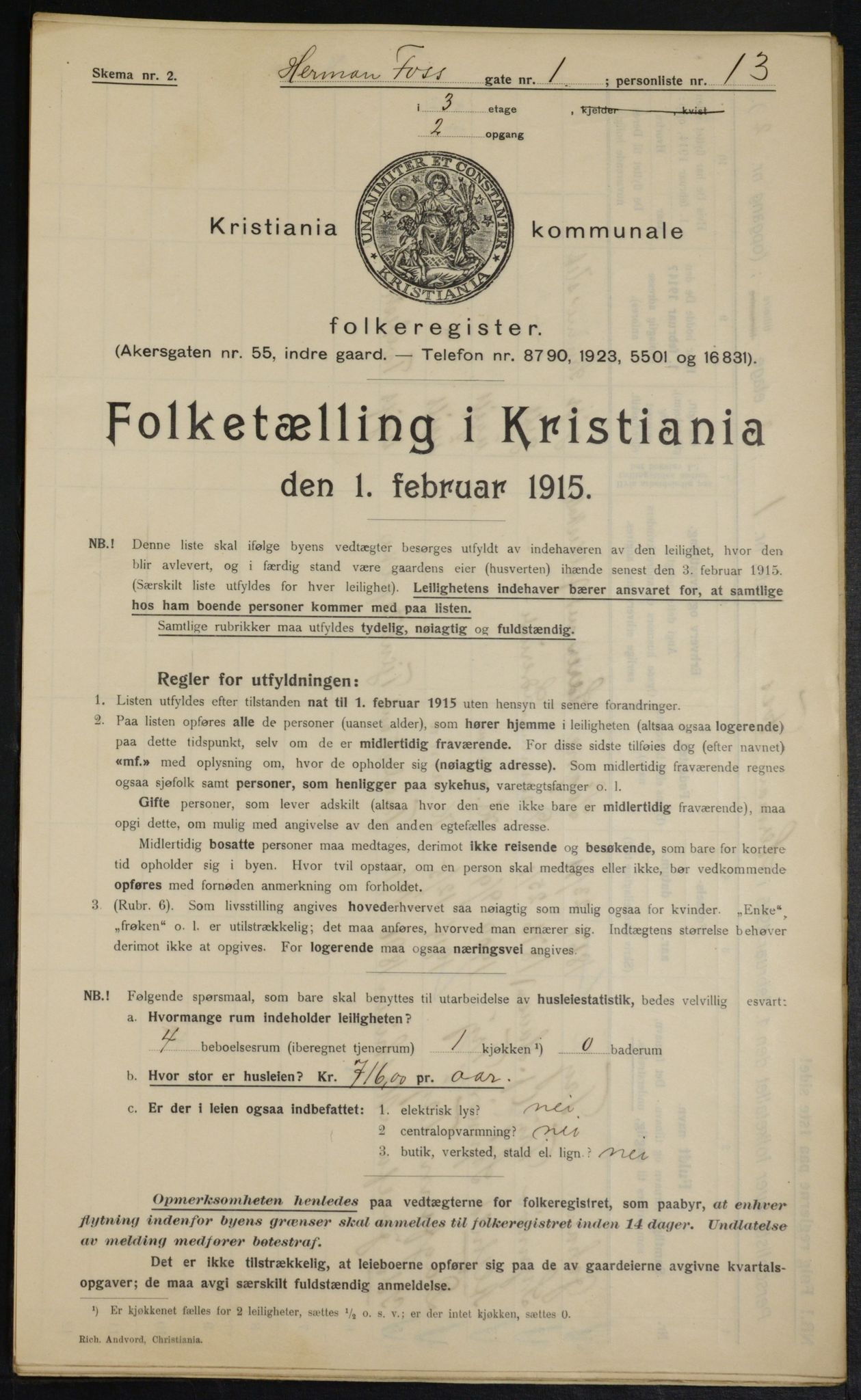 OBA, Municipal Census 1915 for Kristiania, 1915, p. 38134