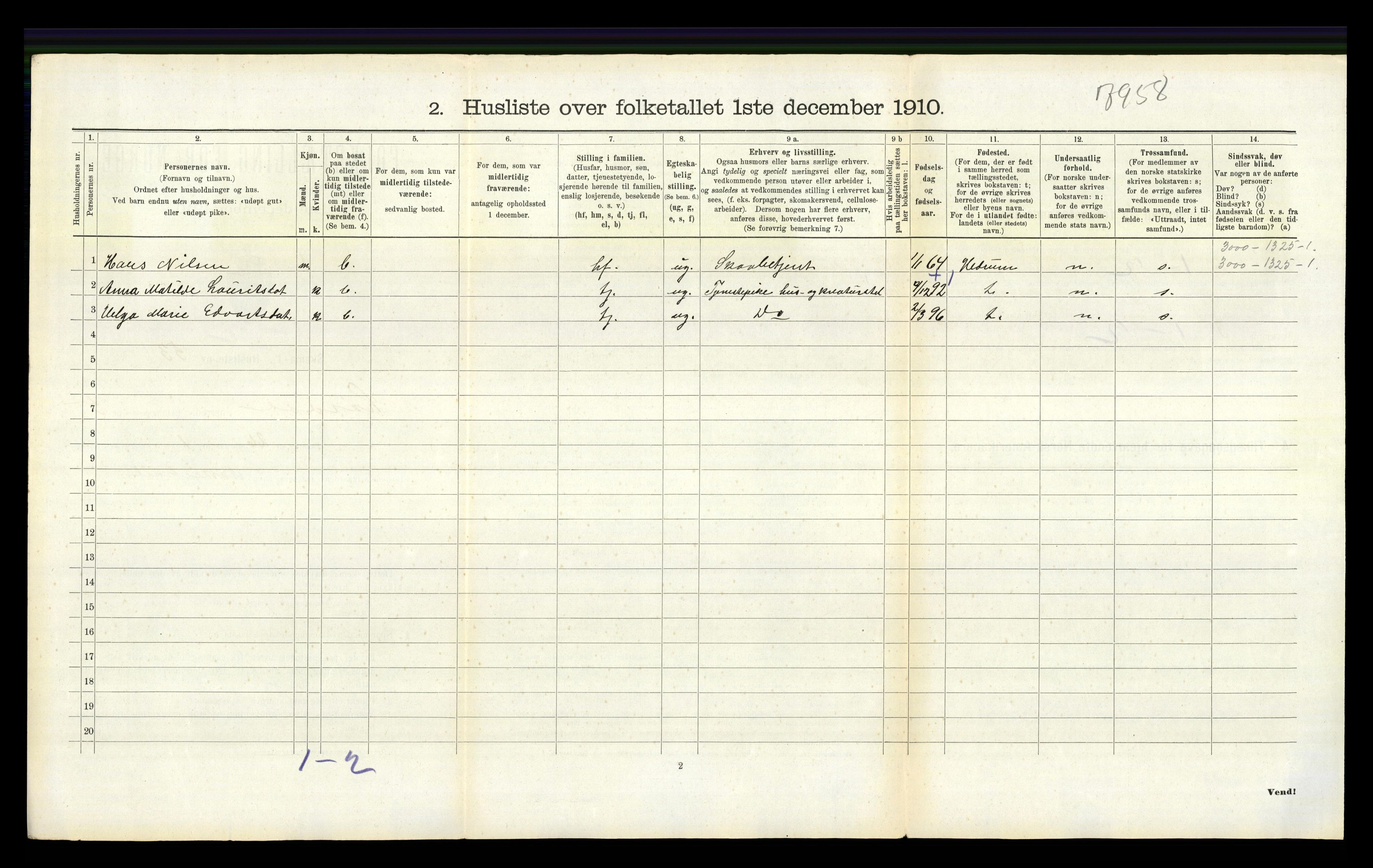 RA, 1910 census for Lardal, 1910, p. 751