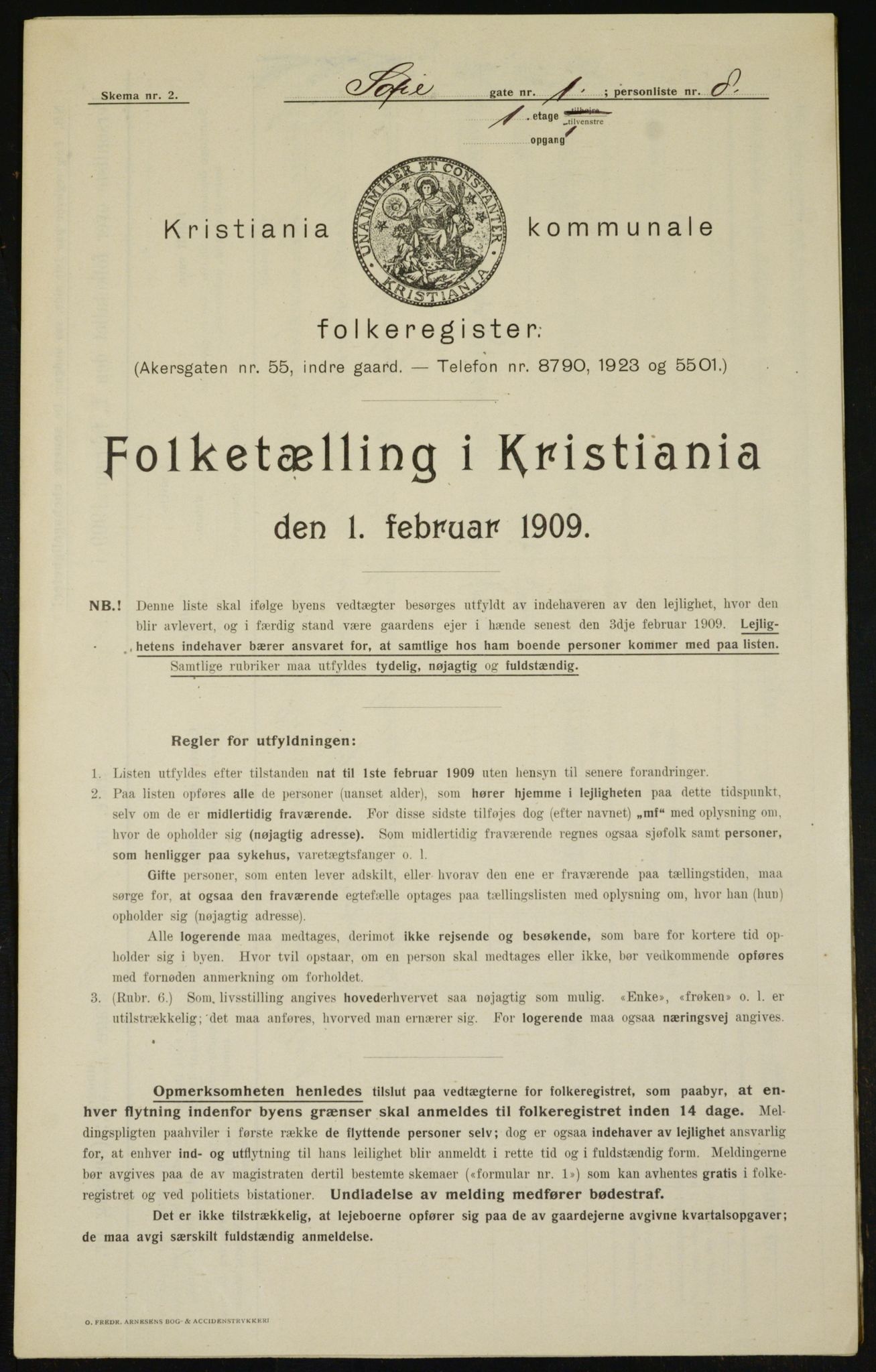 OBA, Municipal Census 1909 for Kristiania, 1909, p. 89477