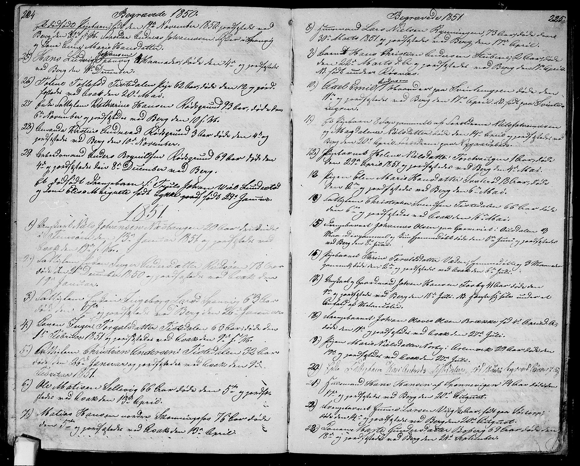 Berg prestekontor Kirkebøker, SAO/A-10902/G/Ga/L0003: Parish register (copy) no.  I 3, 1850-1866, p. 224-225