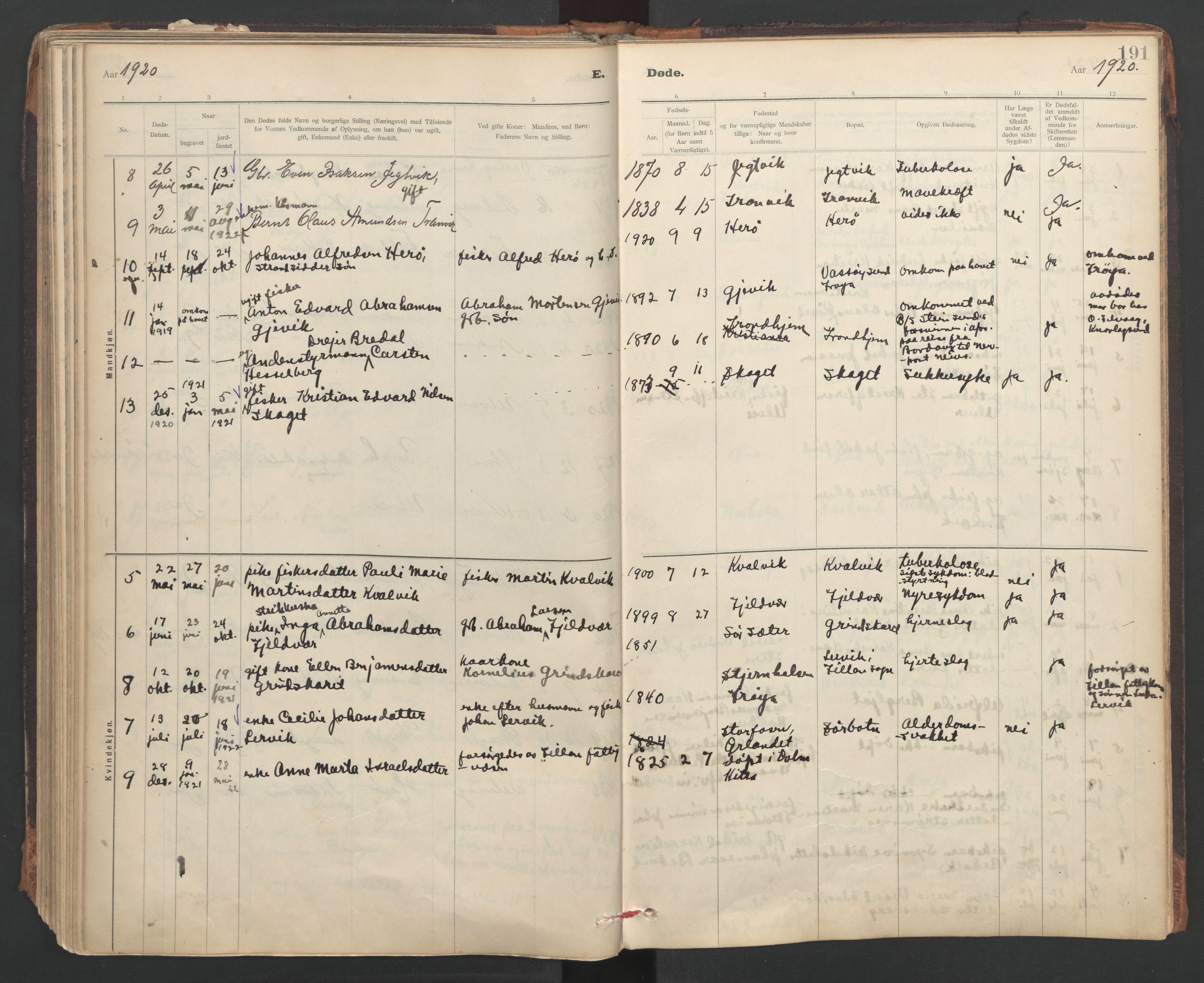Ministerialprotokoller, klokkerbøker og fødselsregistre - Sør-Trøndelag, AV/SAT-A-1456/637/L0559: Parish register (official) no. 637A02, 1899-1923, p. 191