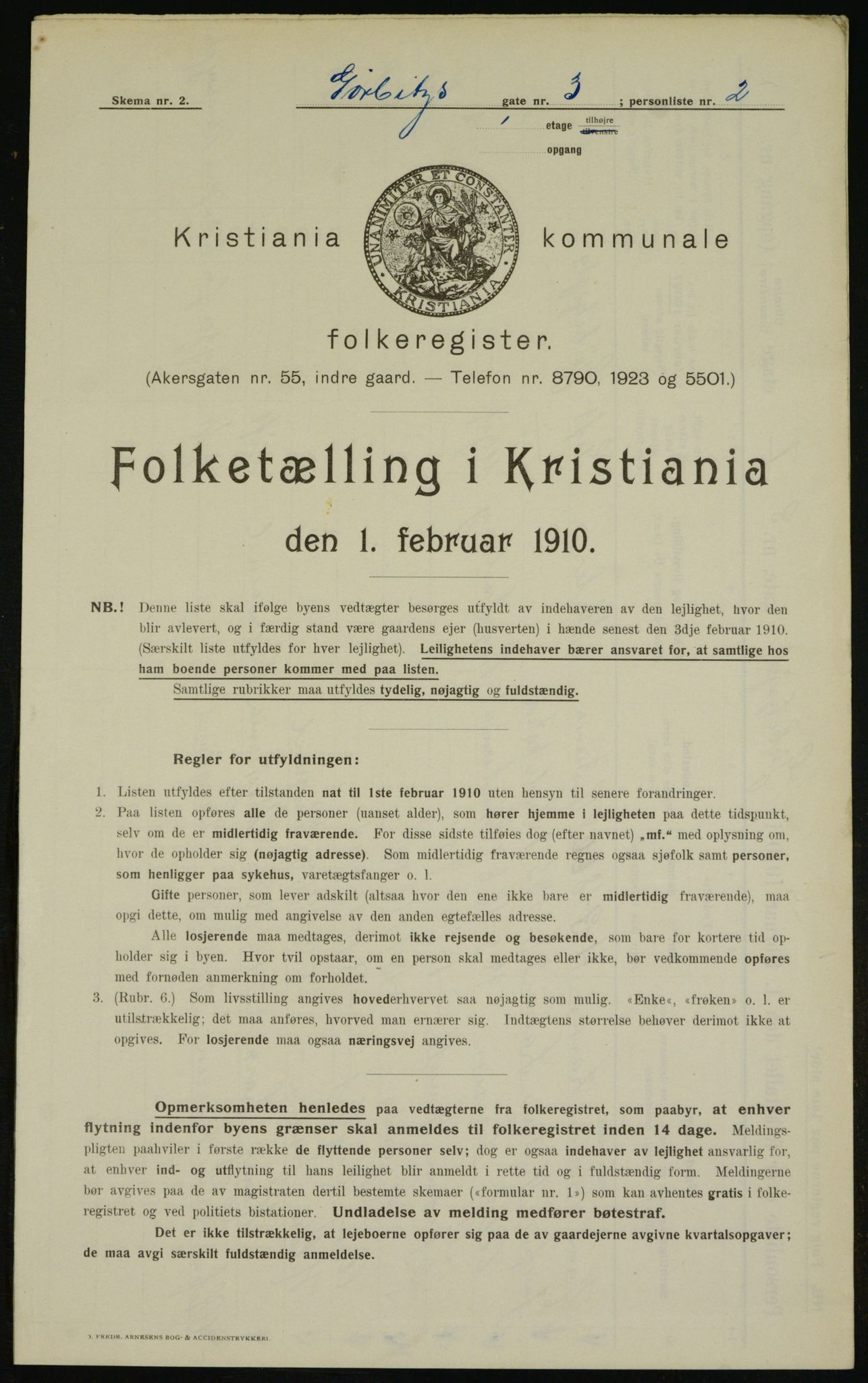 OBA, Municipal Census 1910 for Kristiania, 1910, p. 31331