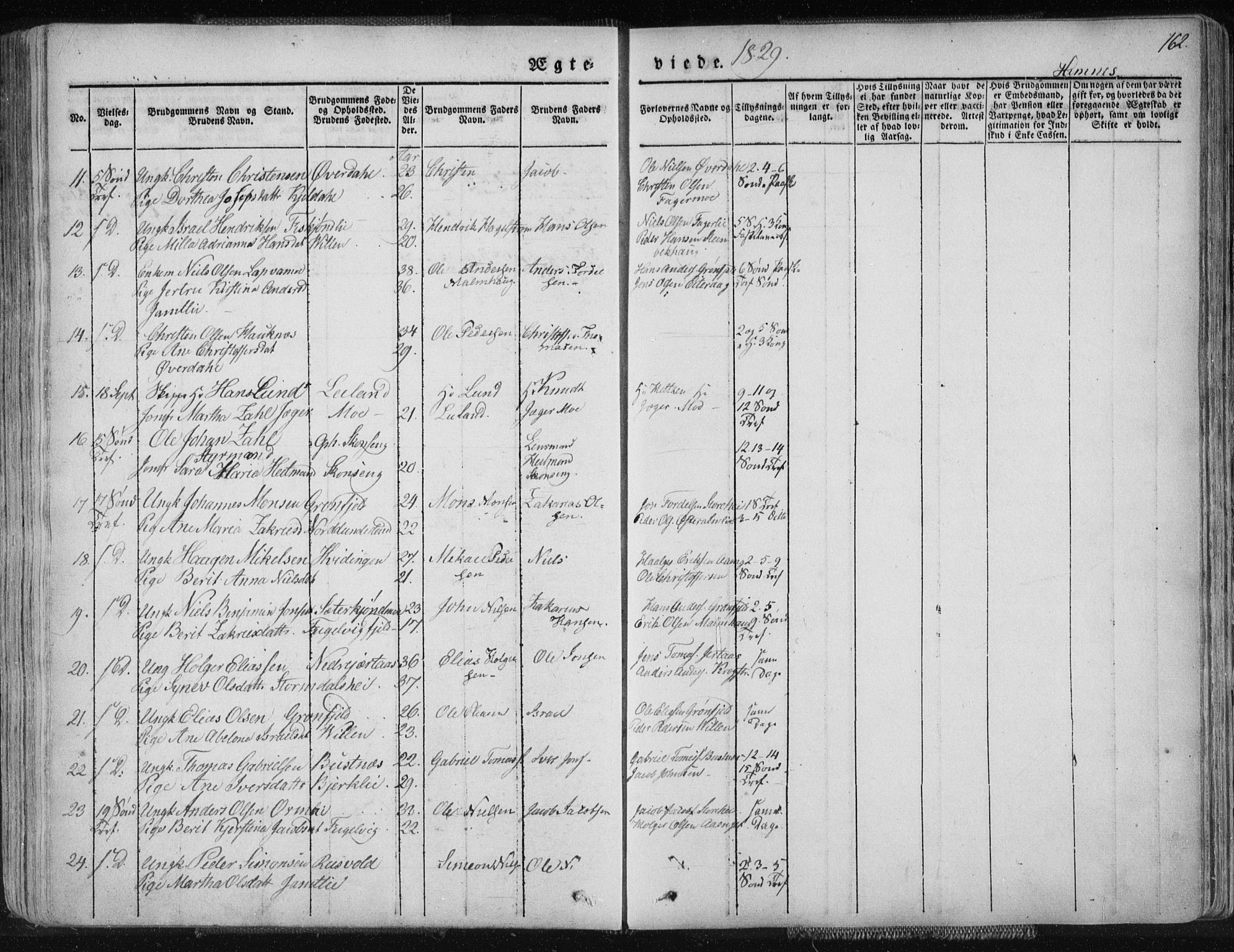 Ministerialprotokoller, klokkerbøker og fødselsregistre - Nordland, AV/SAT-A-1459/827/L0390: Parish register (official) no. 827A02, 1826-1841, p. 162