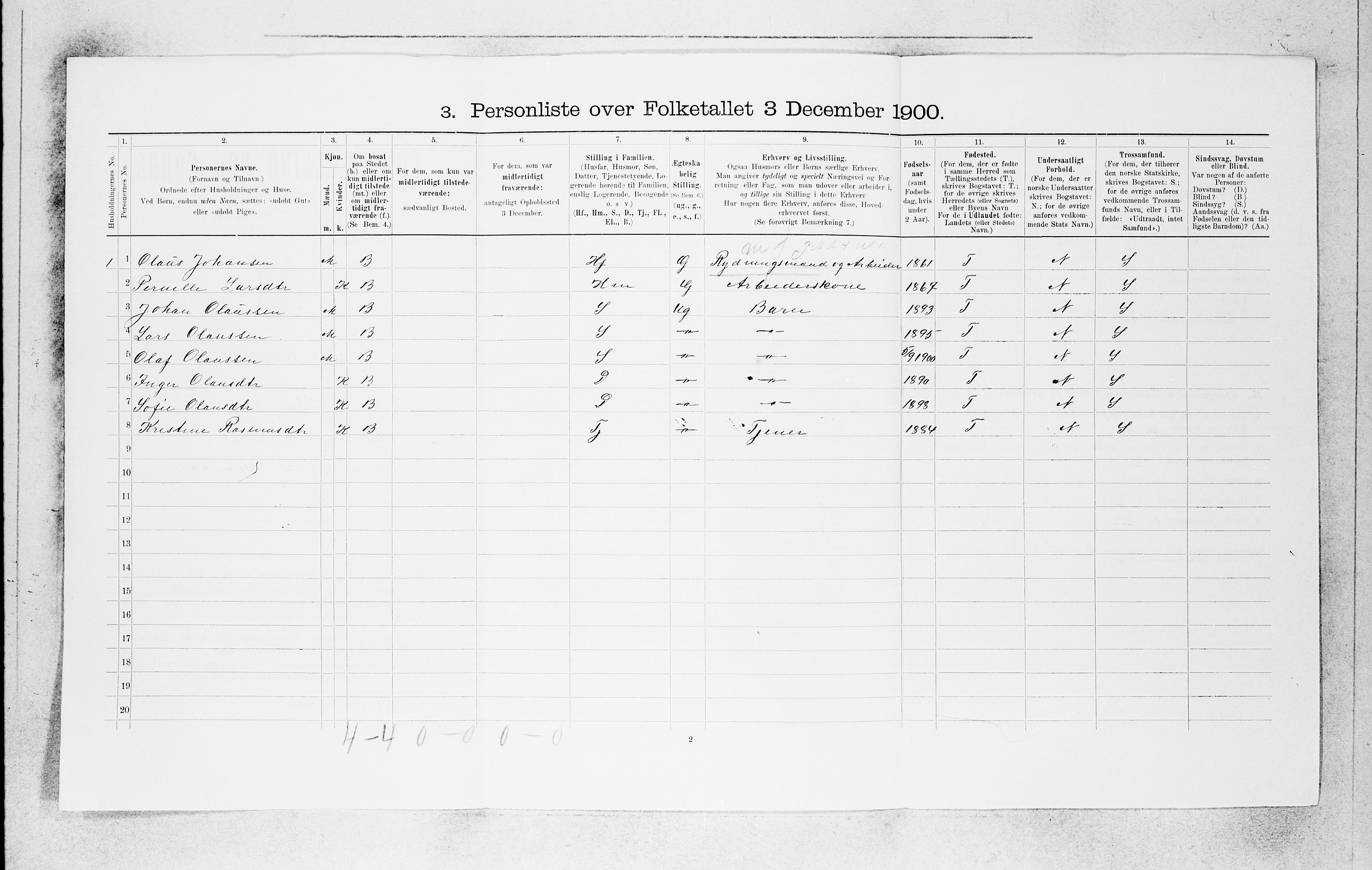 SAB, 1900 census for Kinn, 1900, p. 559